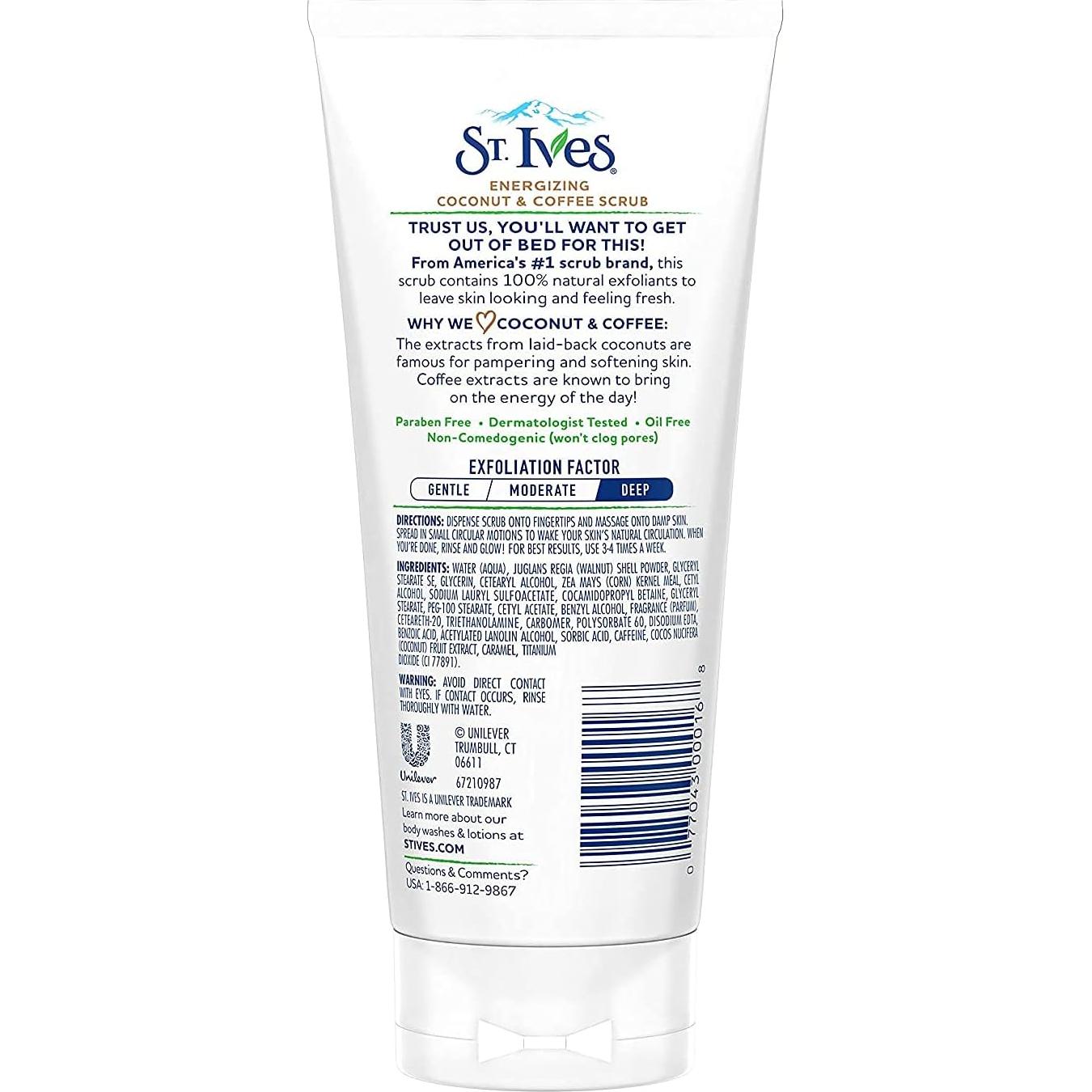 Exfoliante Facial St. Ives Coco y Café 170g - 100% Natural