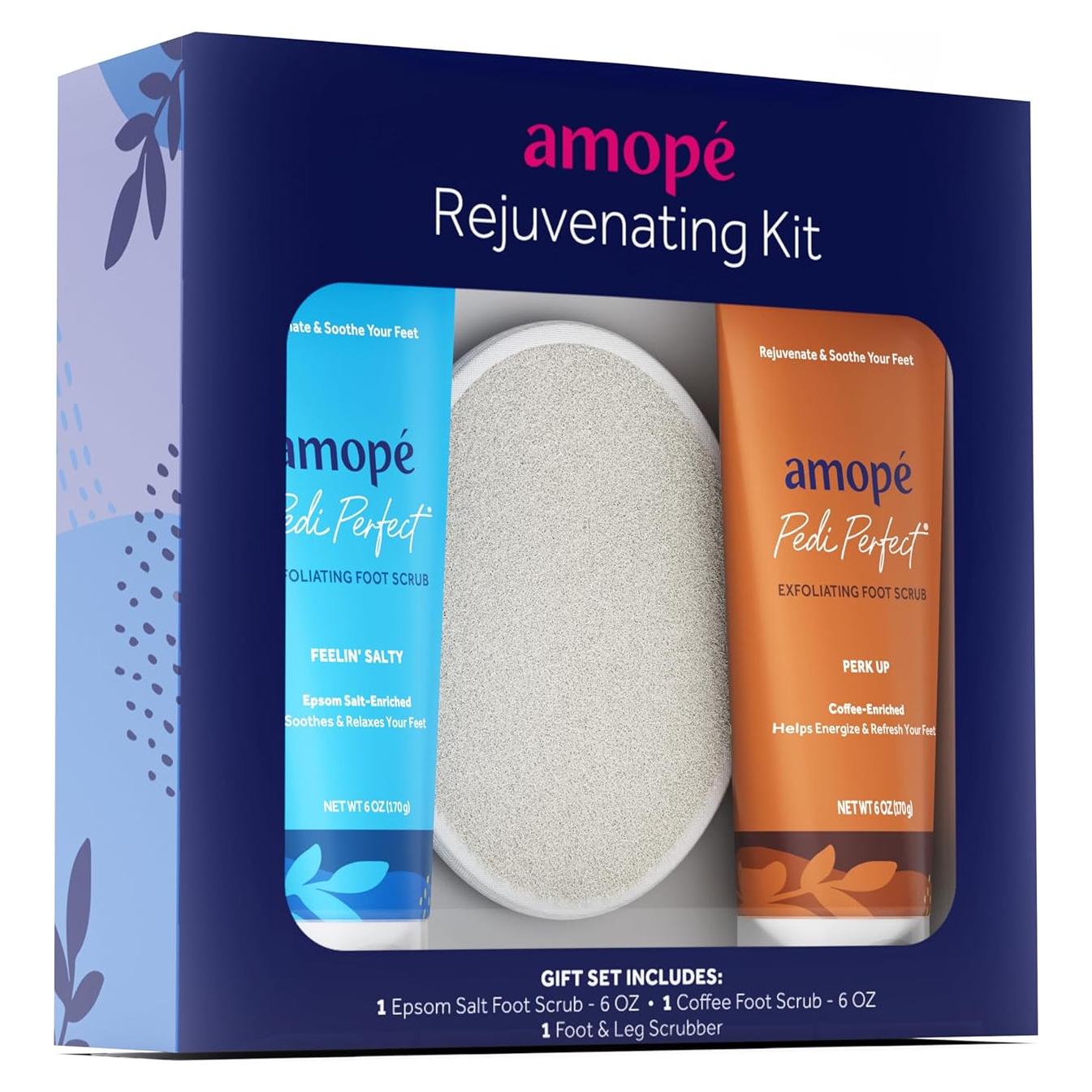 Kit Rejuvenecedor Amopé - Exfoliantes de Pies con Sal de Epsom y Café