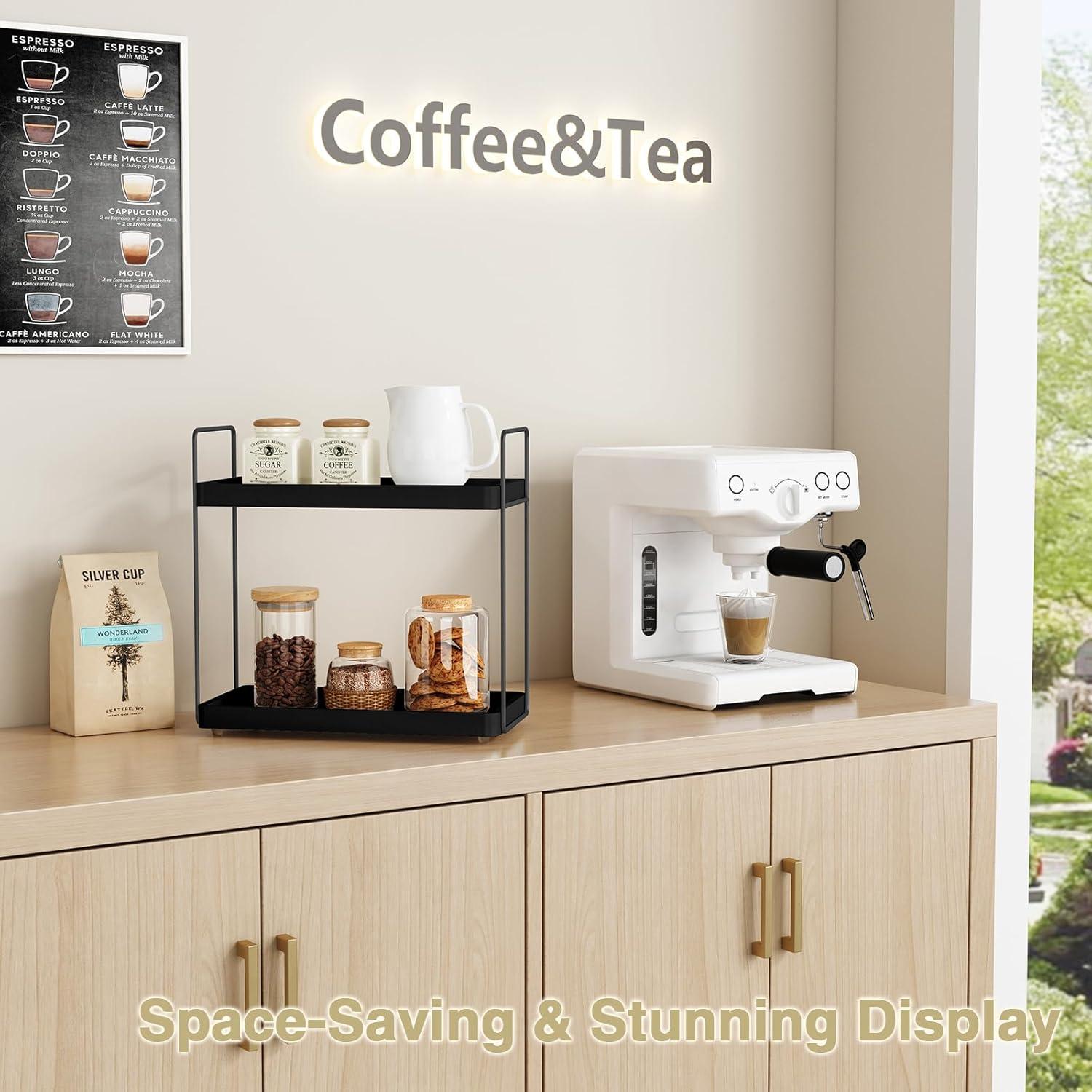 Organizador de Encimera de Baño Forbena Negro 2 Niveles