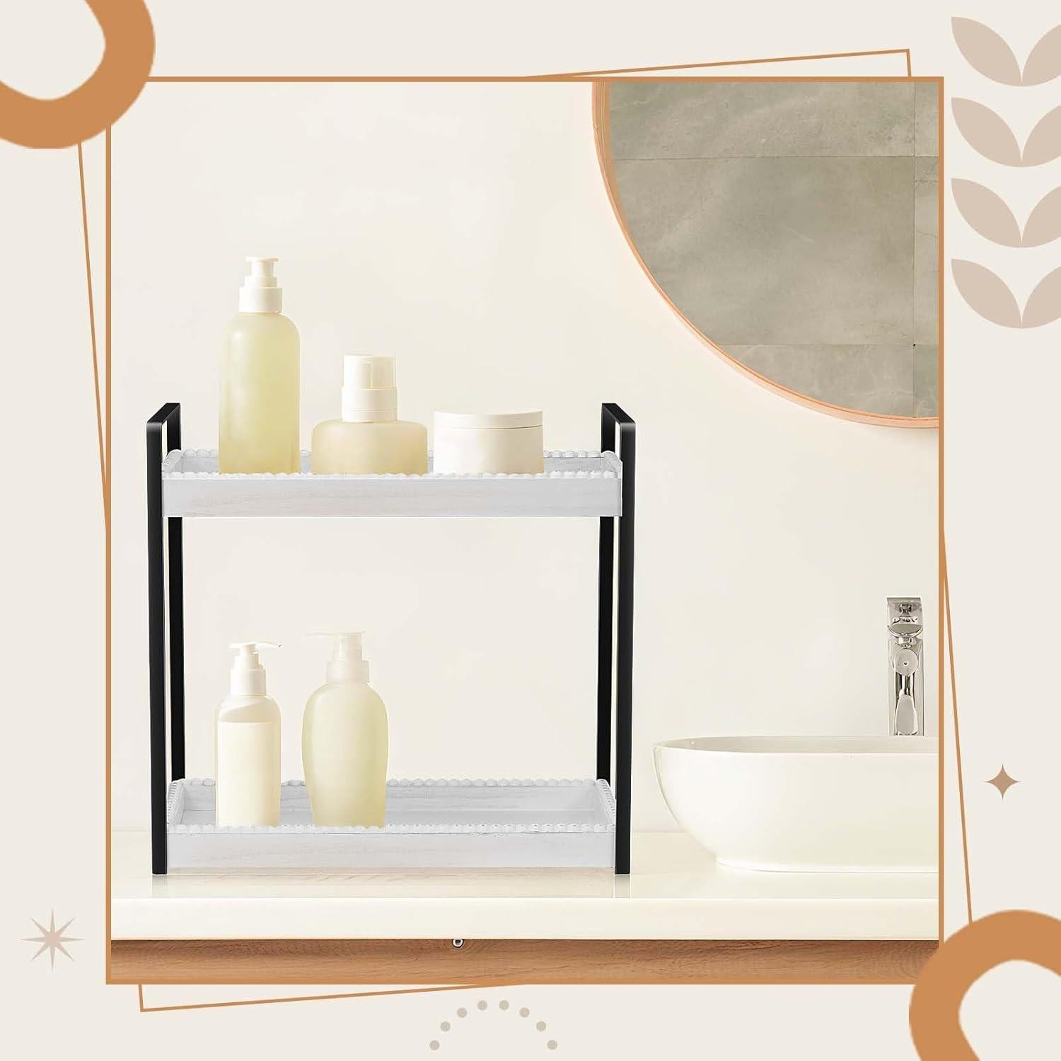 Organizador de Encimera de Baño DoubleFill MEE2610 2 Niveles Blanco