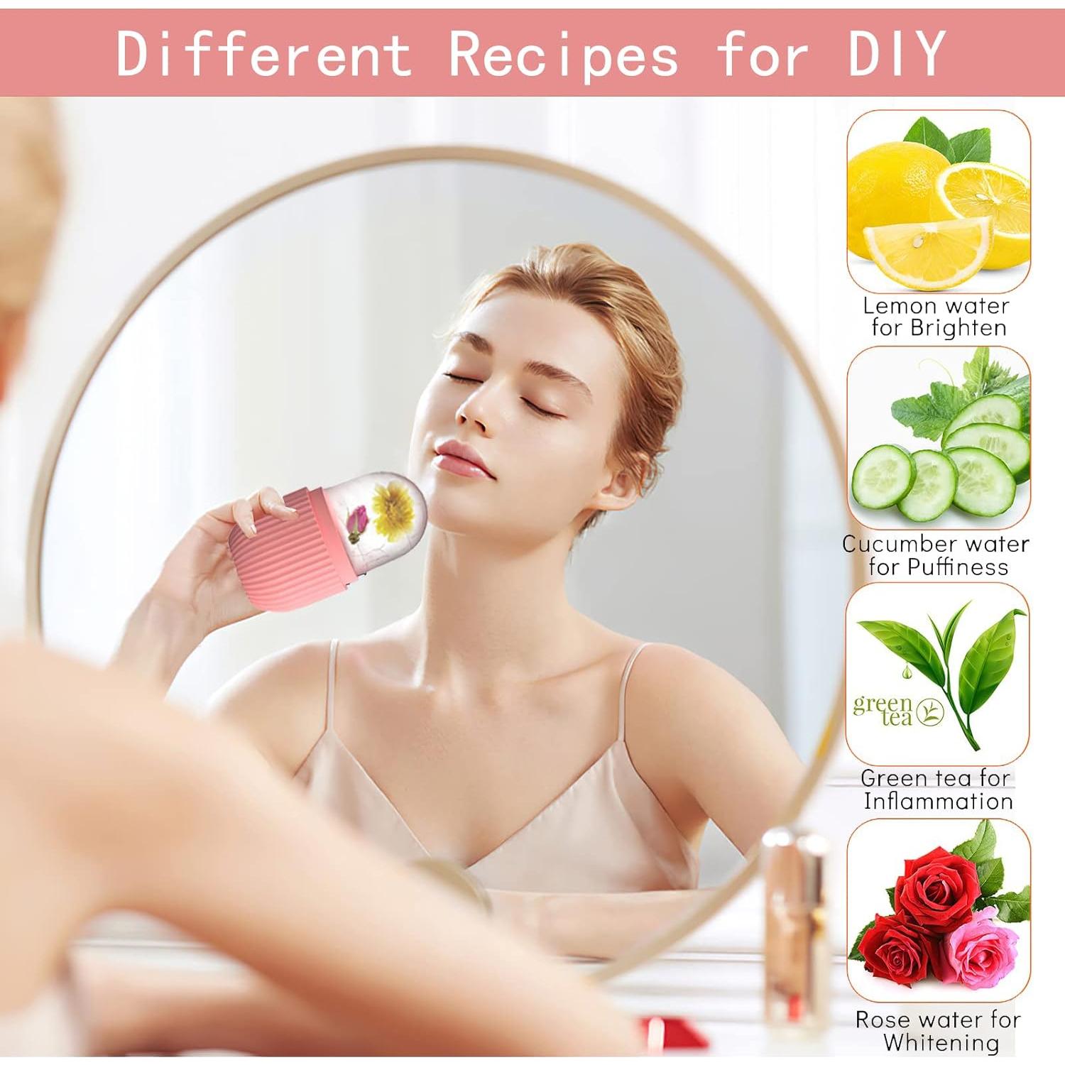 Rodillo de Hielo XHJRI para Cara y Ojos Rosa 11.4x6.1cm