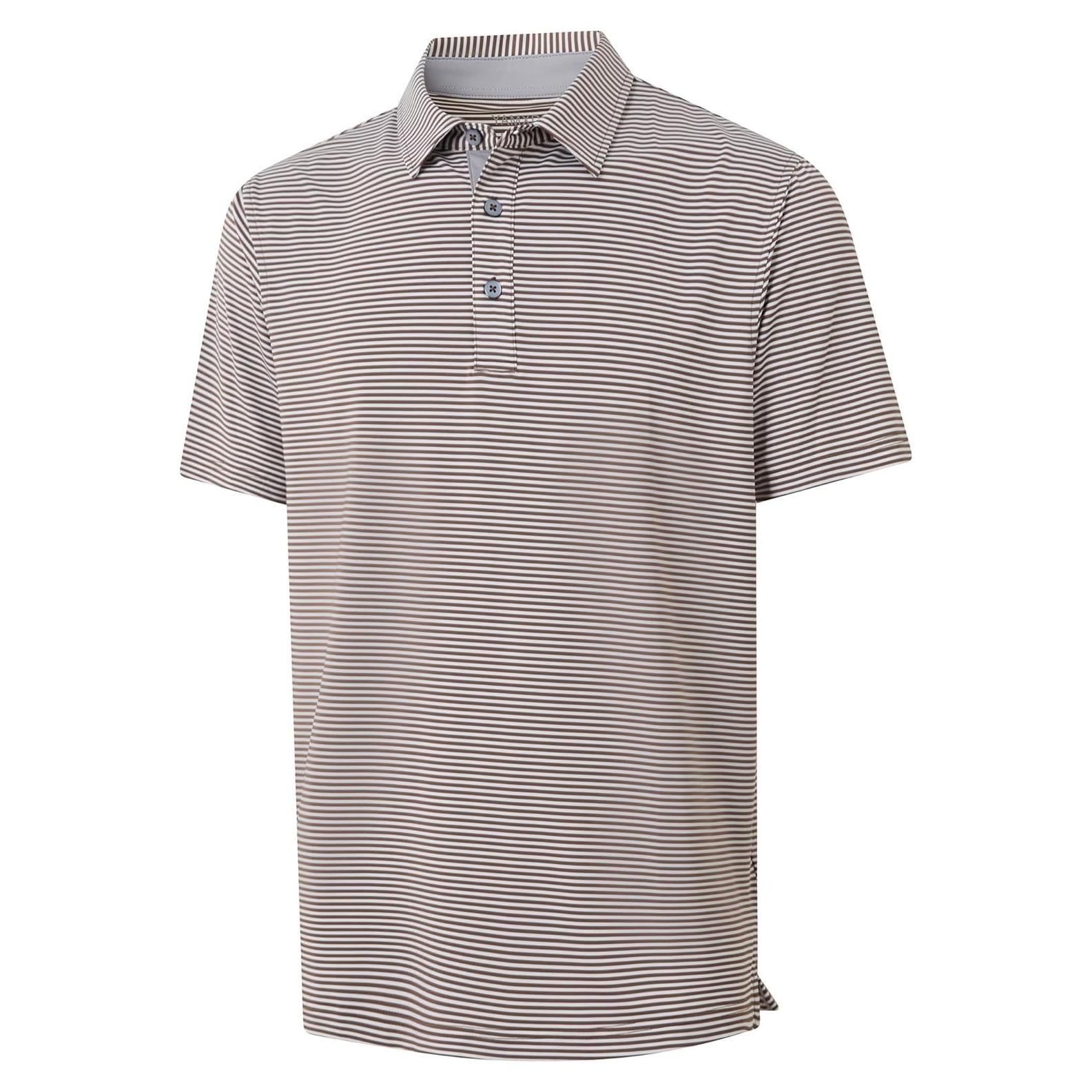 Camisa Polo de Golf para Hombres Blue Clover - Manga Corta Rayas