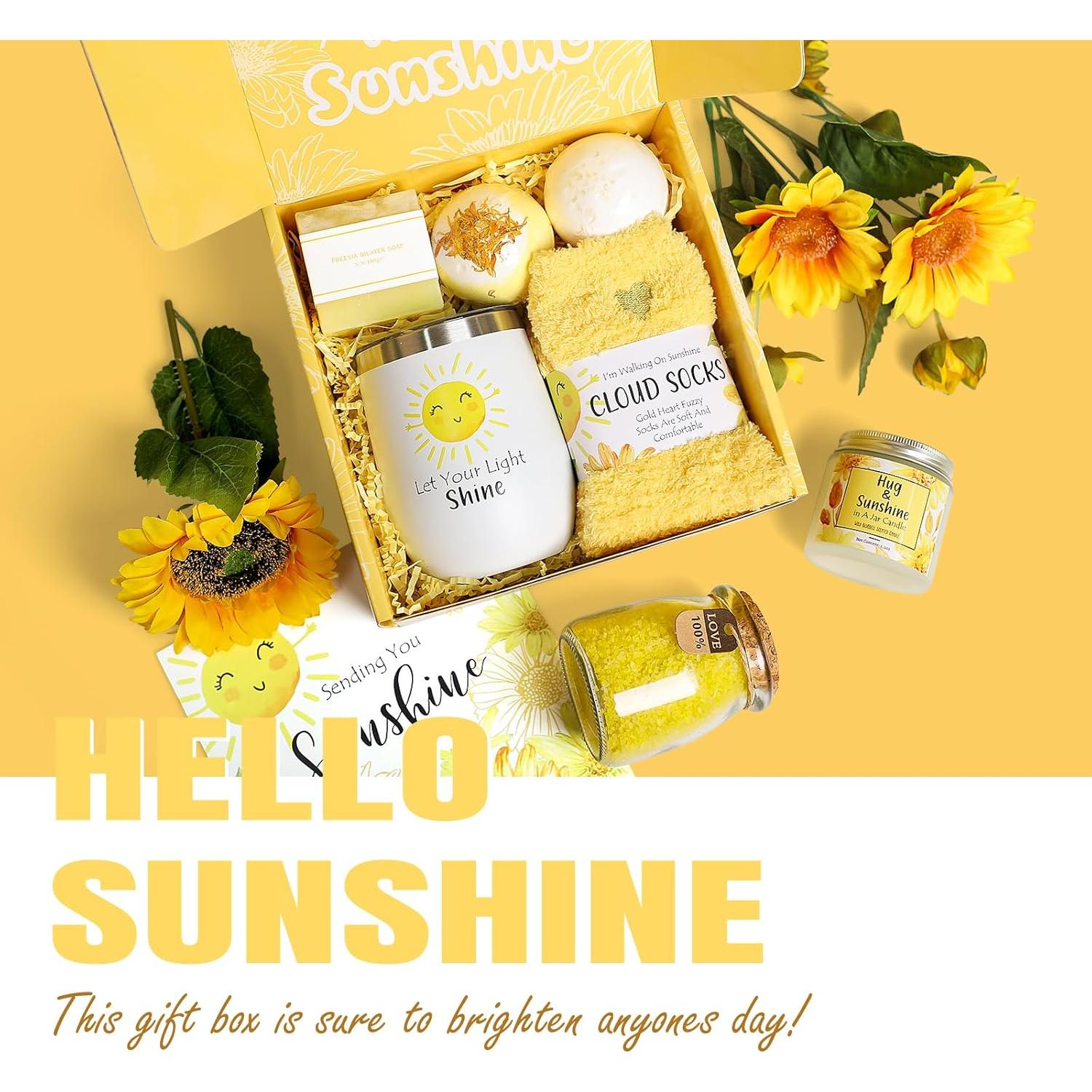 Cesta de Regalo de Spa Amarilla para Mujeres - Regalos de Cumpleaños