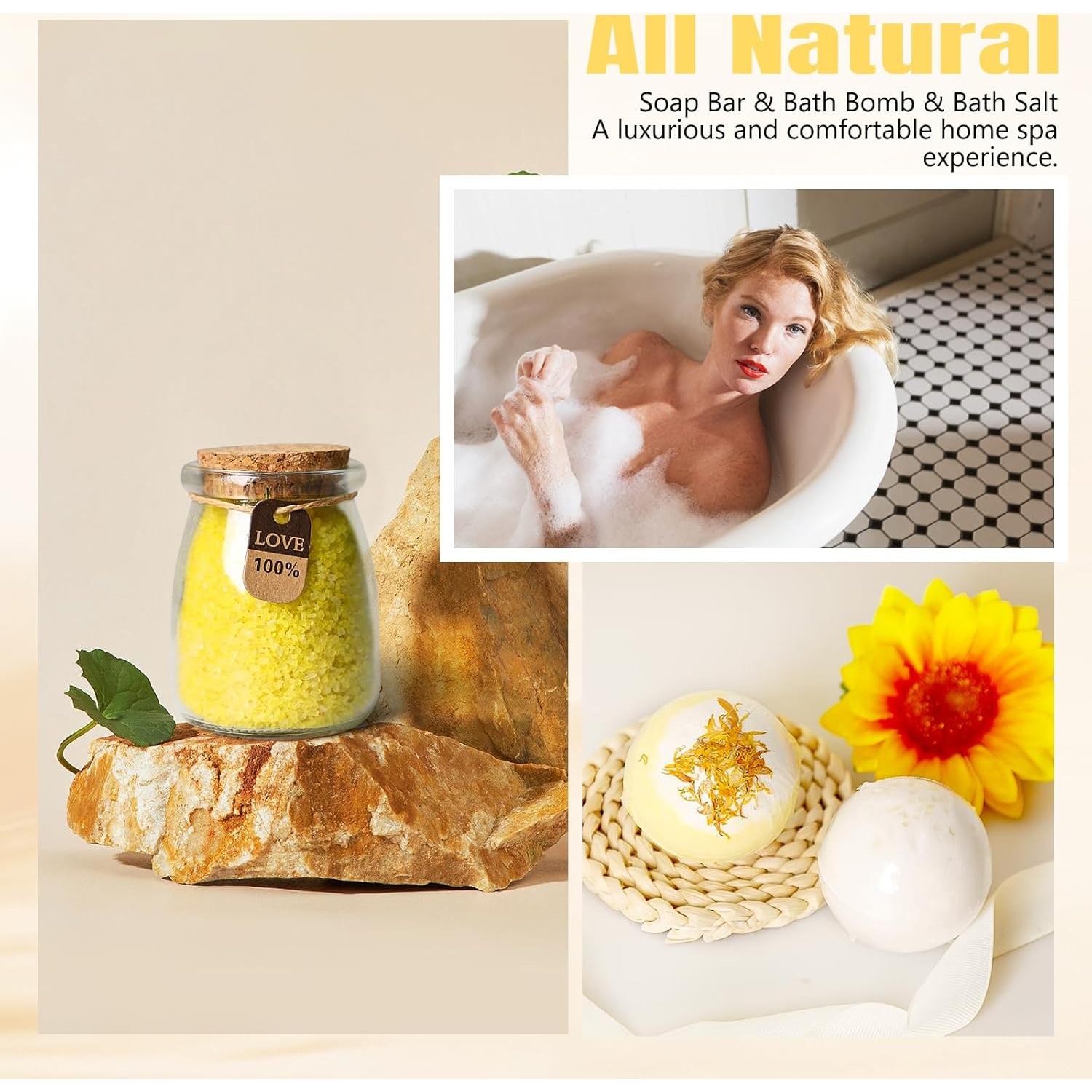 Cesta de Regalo de Spa Amarilla para Mujeres - Regalos de Cumpleaños