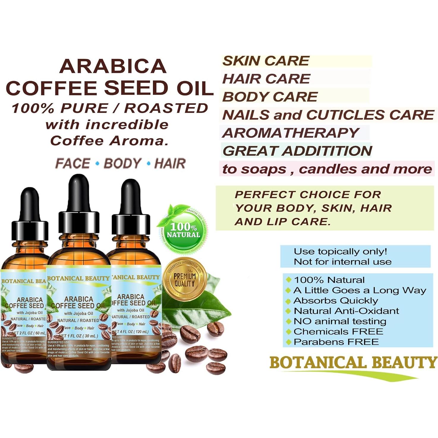 Aceite de Semilla de Café Arábica 100% Puro Belleza Botánica 30 ml