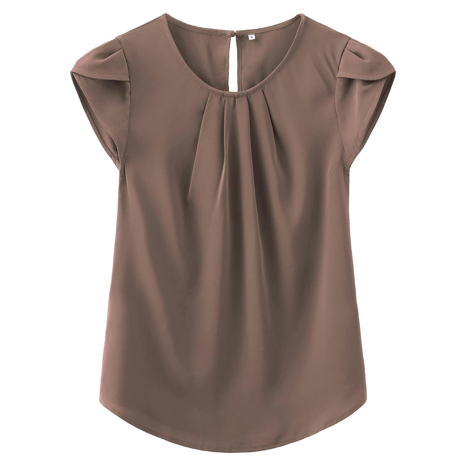 Blusa de Chiffon Plisada para Mujeres TASAMO - Manga Corta