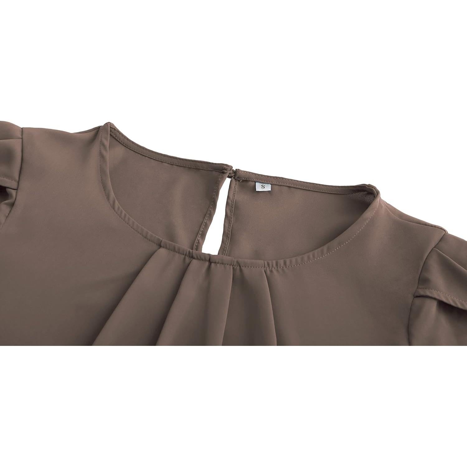 Blusa de Chiffon Plisada para Mujeres TASAMO - Manga Corta