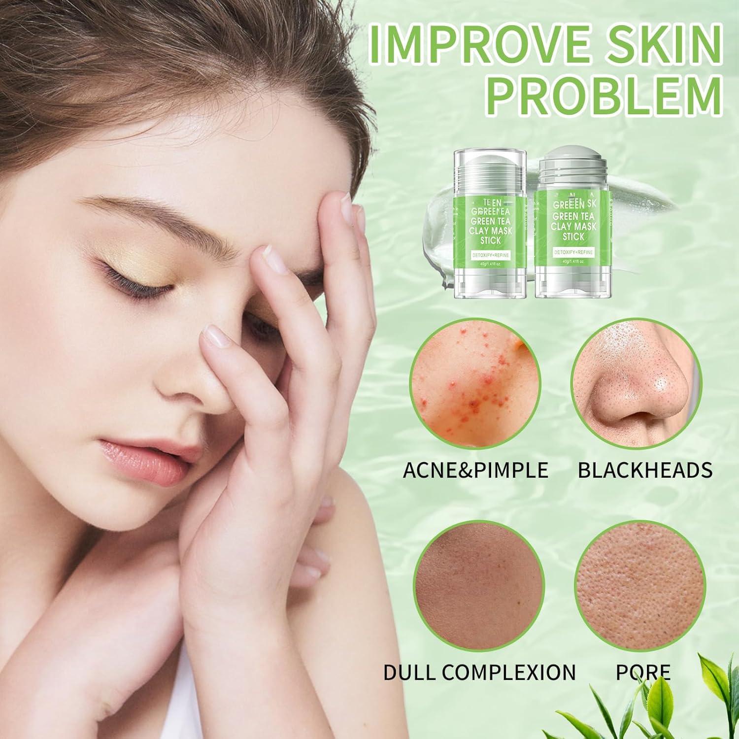 Máscara Facial de Arcilla de Té Verde GUOYAOLIFU 99g