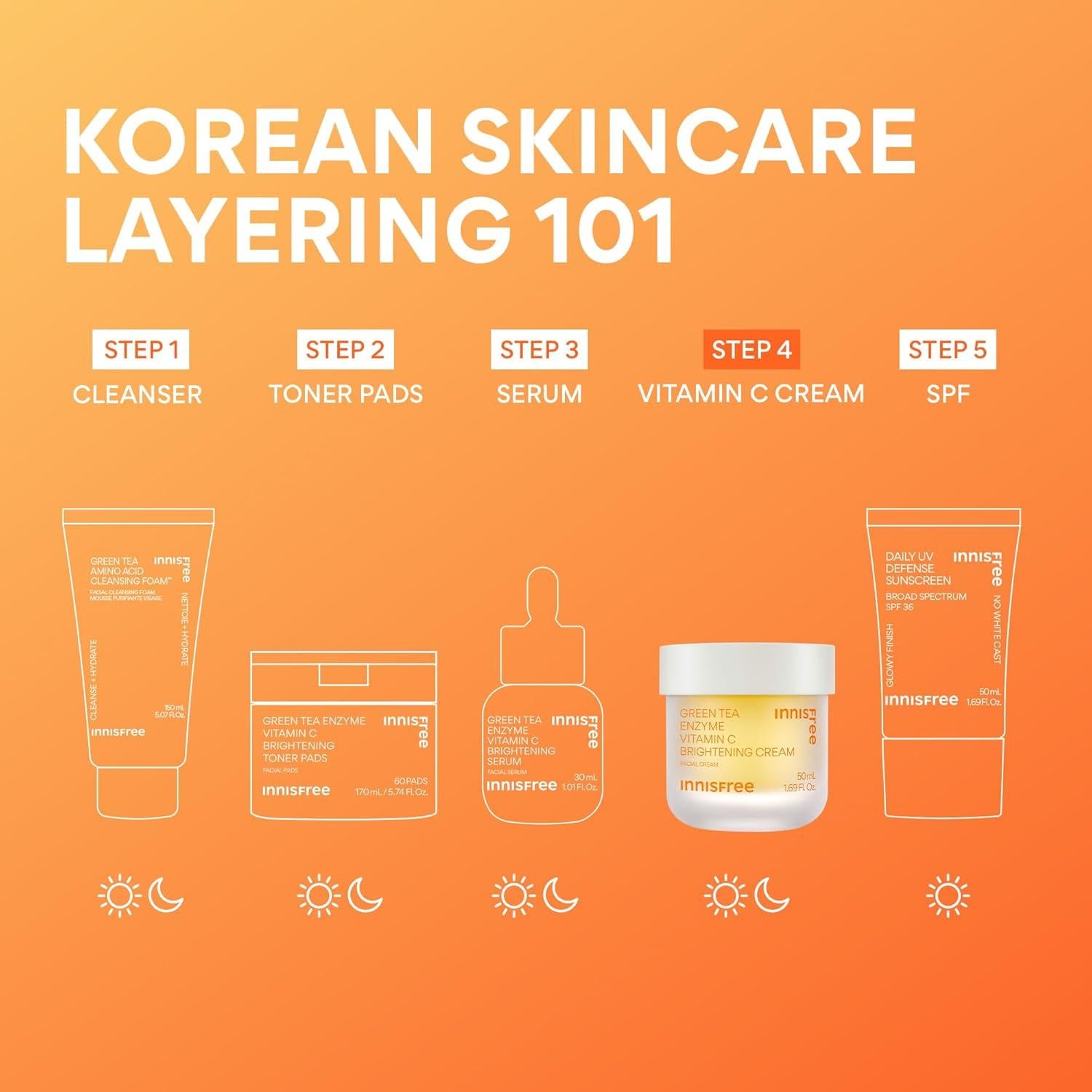 Crema Iluminadora de Vitamina C innisfree 50ml - Hidratante Facial