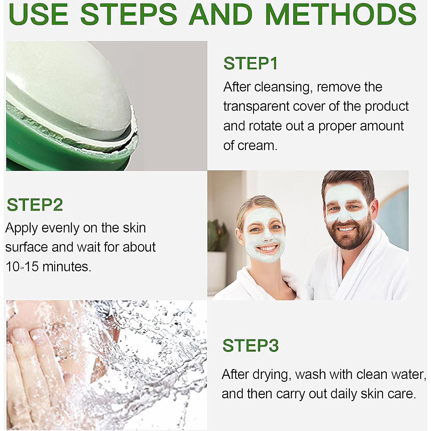 Mascarilla Facial de Barro de Té Verde Ursoulney - 2 PCS