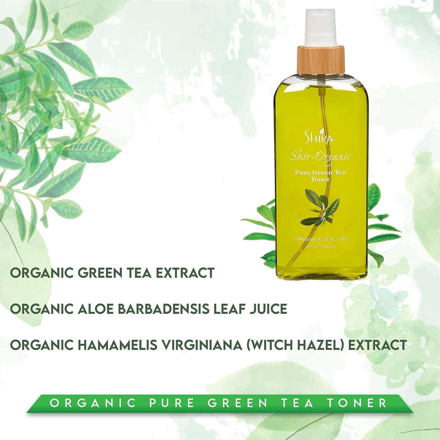 Tónico Facial Orgánico Shira de Té Verde 200ml - Hidratante