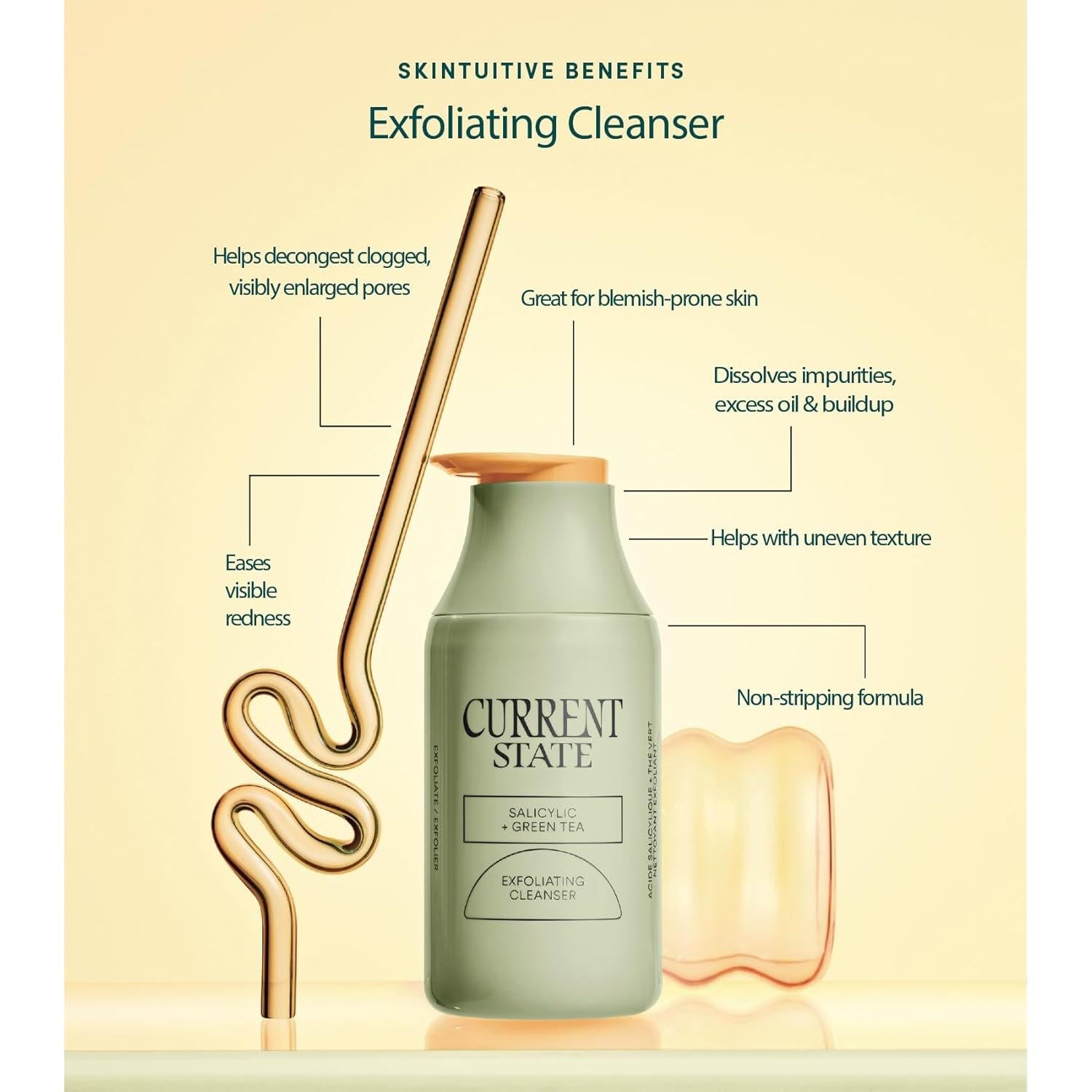 Limpiador Exfoliante Facial Current State 151.4 ml - Ácido Salicílico 2% y Té Verde