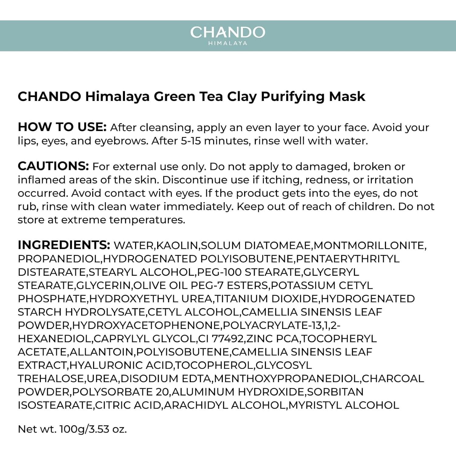Mascarilla Purificante de Té Verde Chando Himalaya 207 ml