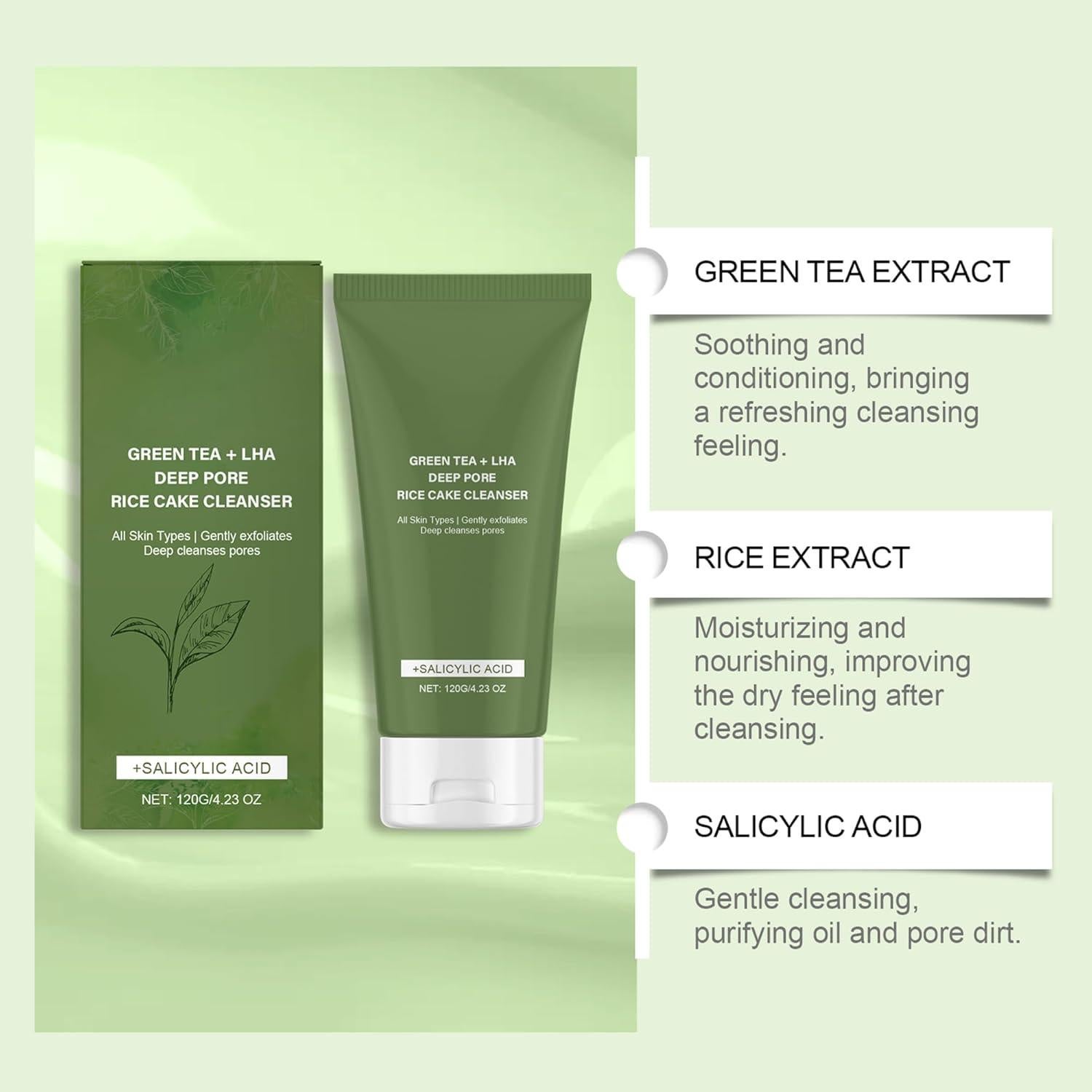 Limpiador Facial de Té Verde Flobow 117g - Piel Grasa y Acné