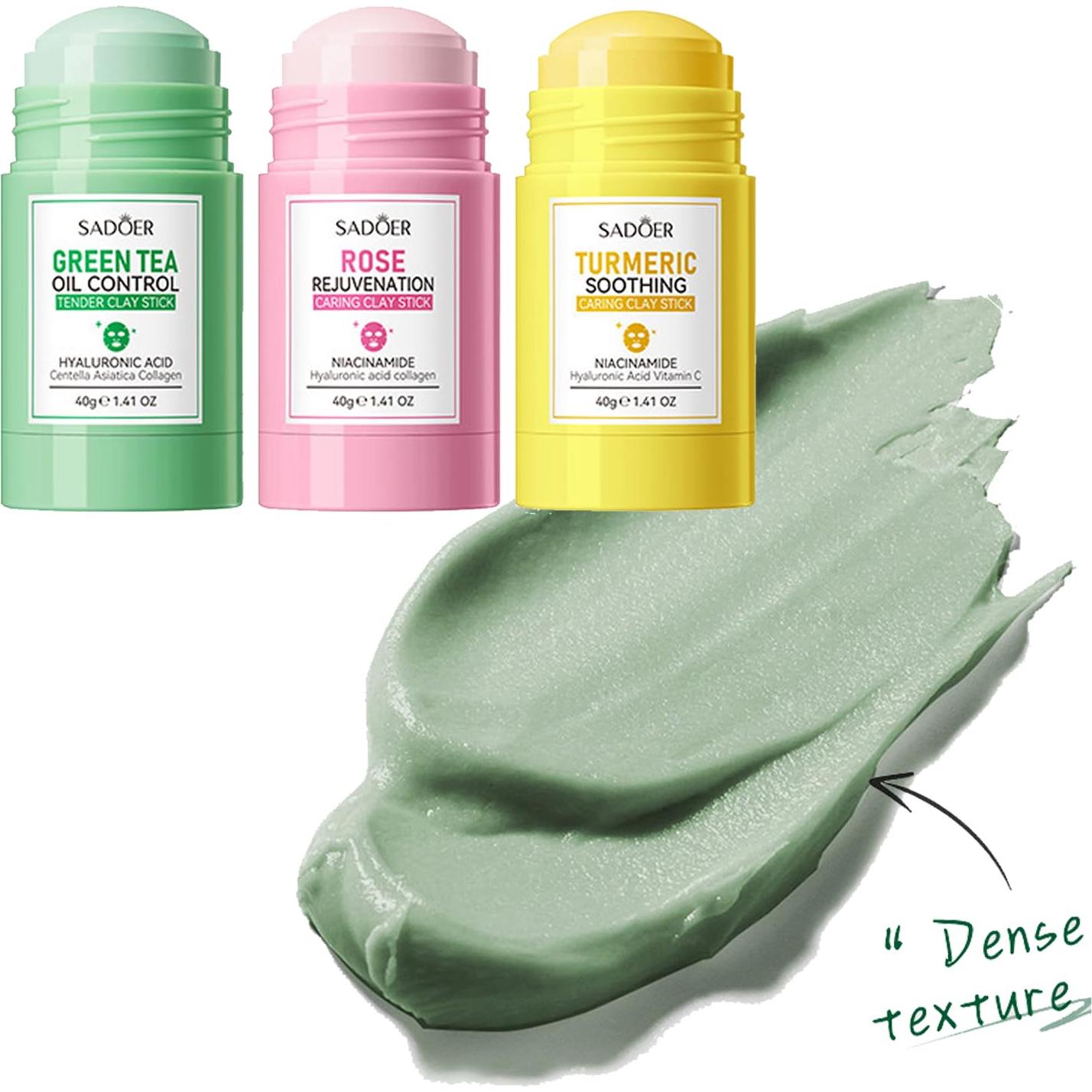 Mascarilla Facial de Té Verde y Cúrcuma Blopuivo - 3 Piezas