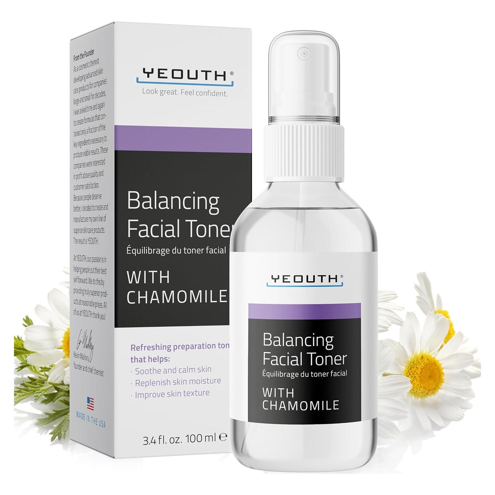 Tónico Hidratante Facial YEOUTH 100 ml con Manzanilla y Alantoína