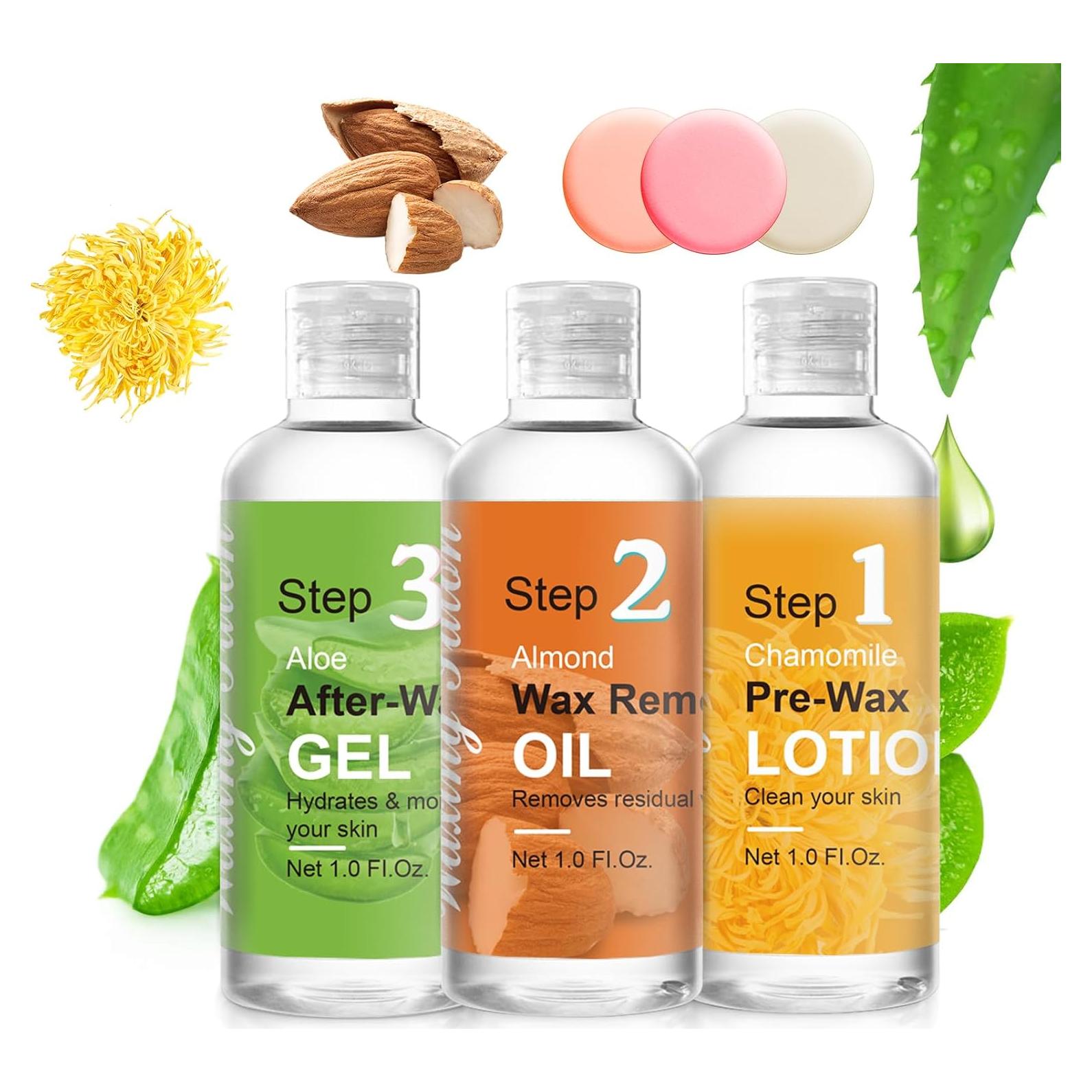 Kit de Cuidado de Piel Pre y Post Depilación VUEYAA - 3 Botellas