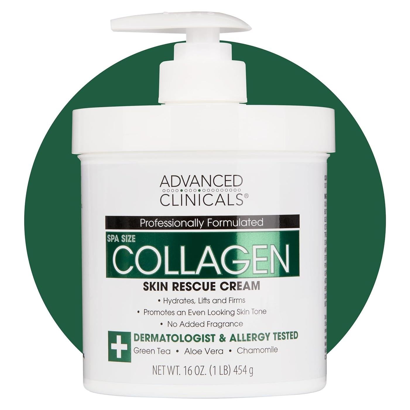Crema de Colágeno Avanzada para Cuerpo y Cara 453.6g - Advanced Clinicals