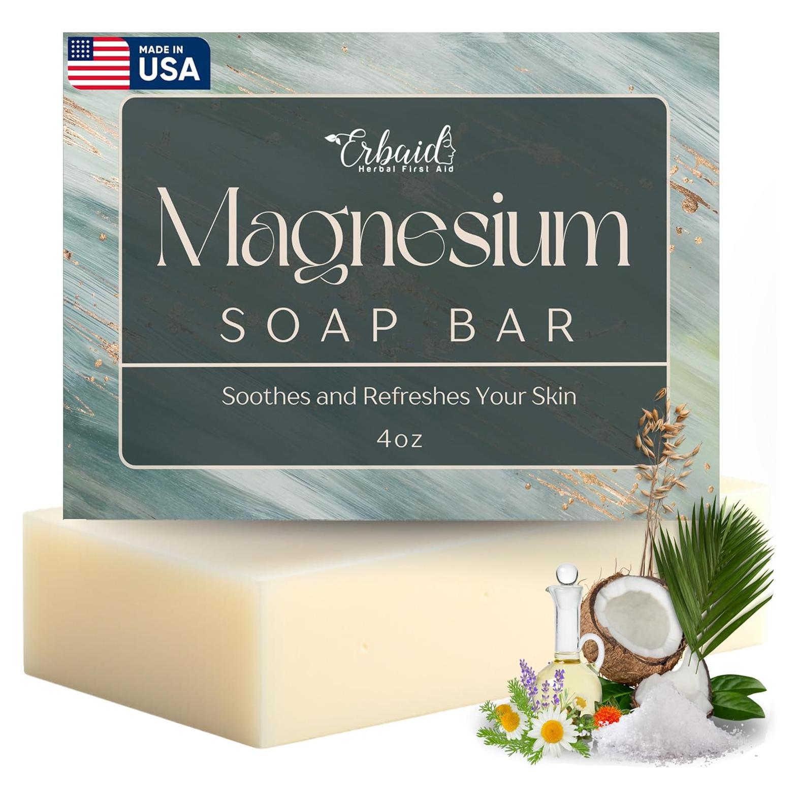 Barra de Jabón de Magnesio Erbaid - Hidratante y Exfoliante 108g