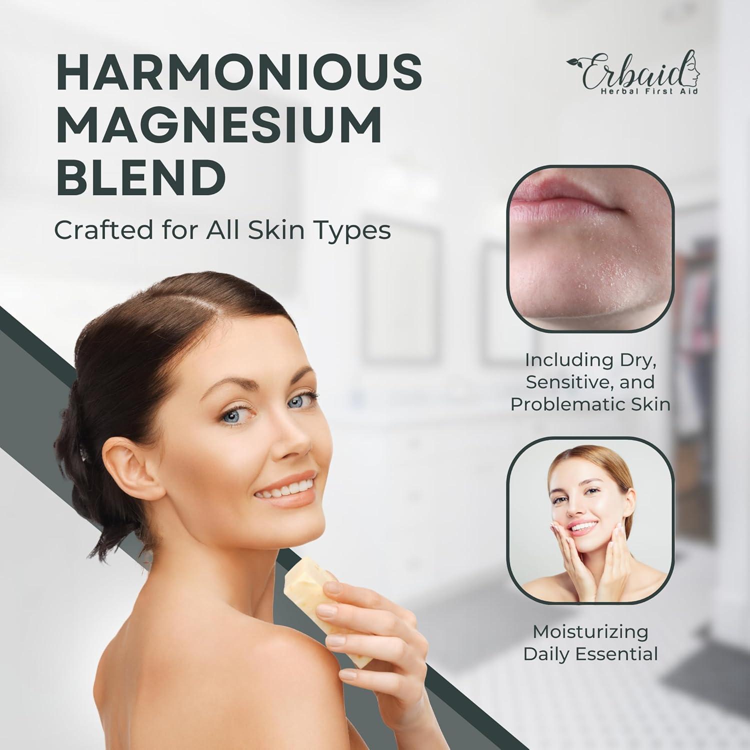 Barra de Jabón de Magnesio Erbaid - Hidratante y Exfoliante 108g