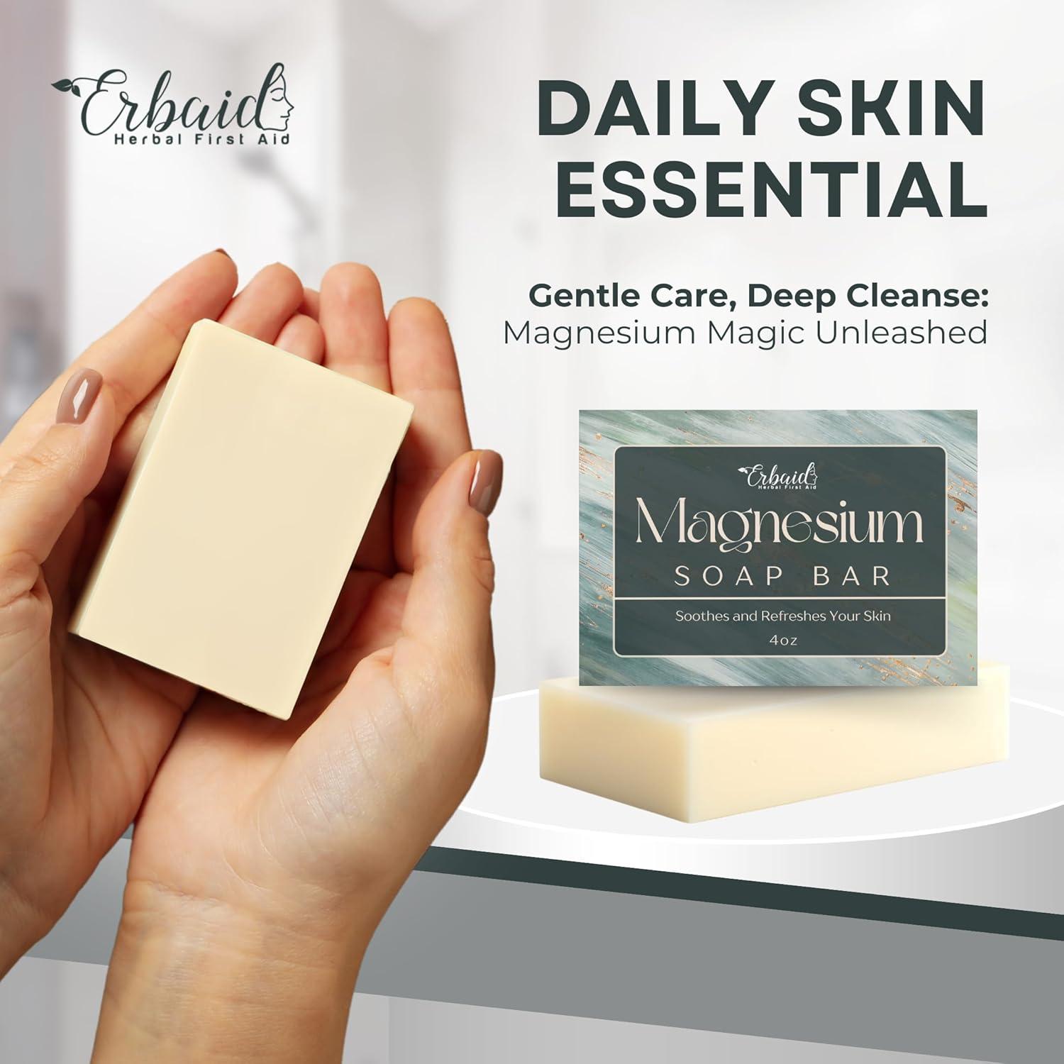 Barra de Jabón de Magnesio Erbaid - Hidratante y Exfoliante 108g