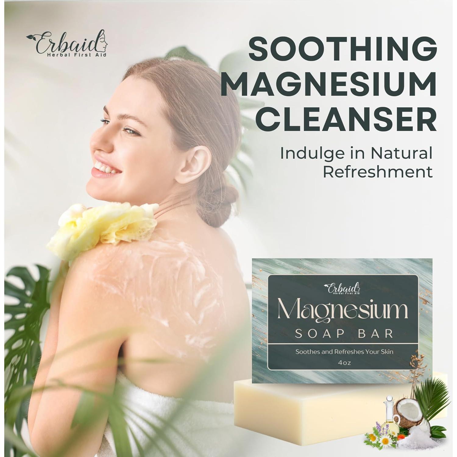 Barra de Jabón de Magnesio Erbaid - Hidratante y Exfoliante 108g