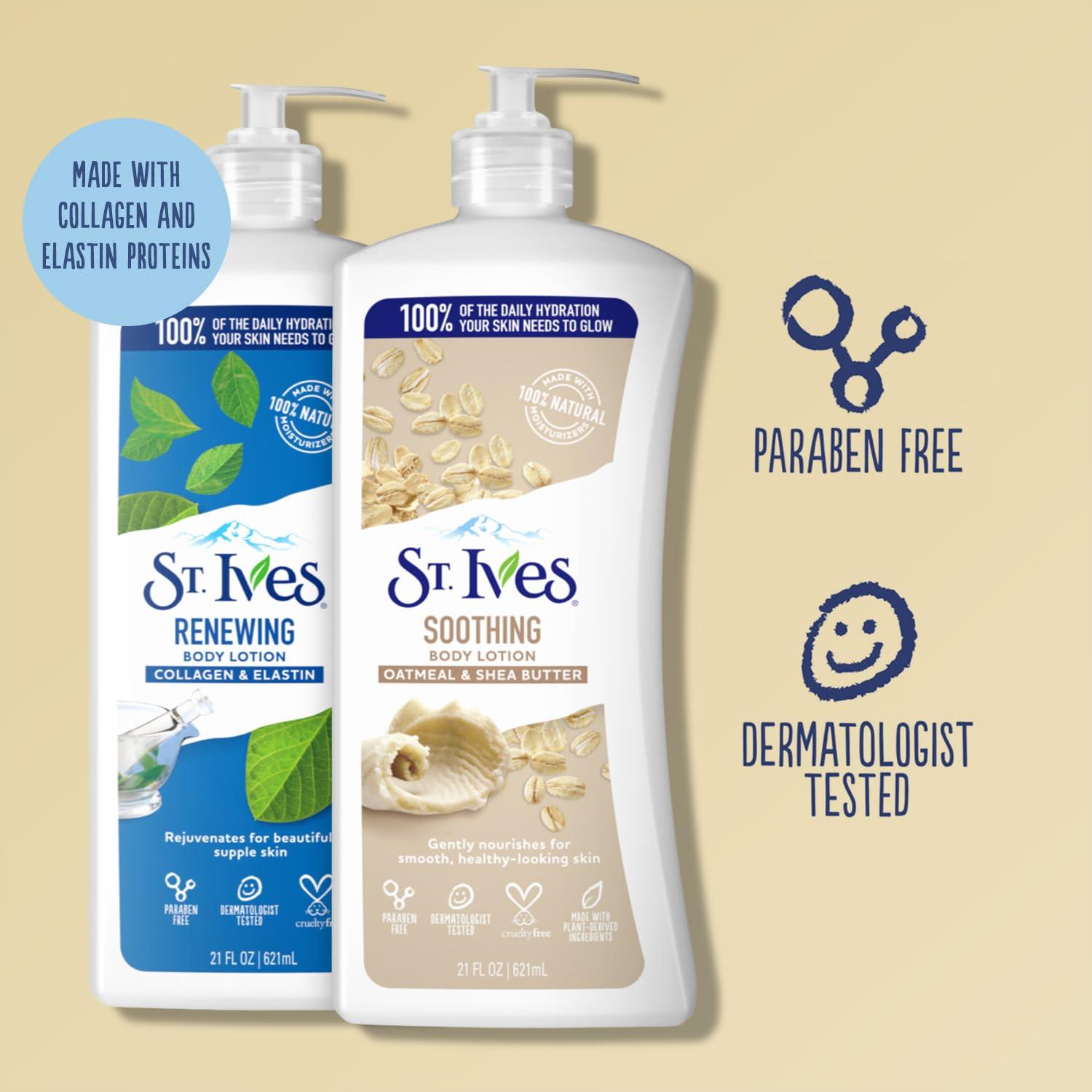 Paquete de Lociones Corporales St. Ives - Avena y Karité + Colágeno y Elastina 2 Piezas