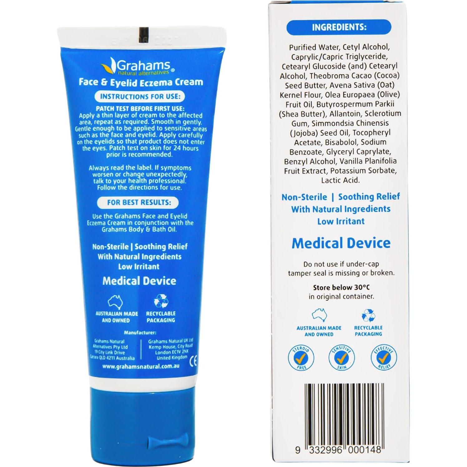 Crema Natural para la Cara y Párpados Grahams 50g - Eczema