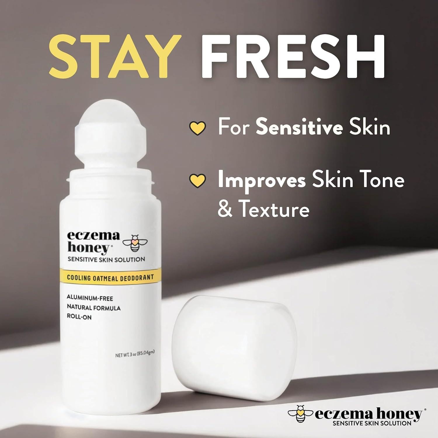 Desodorante Natural Eczema Honey Avena 85g Roll-On Sin Aluminio