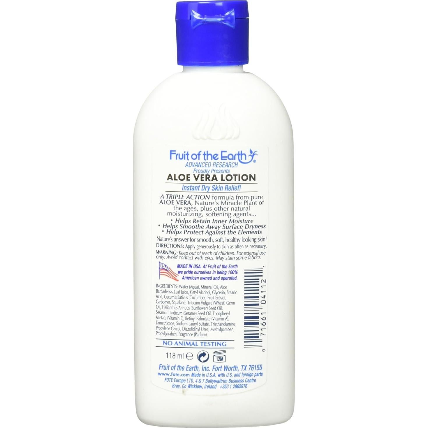 Crema Hidratante Aloe Vera Fruto de la Tierra 113 g