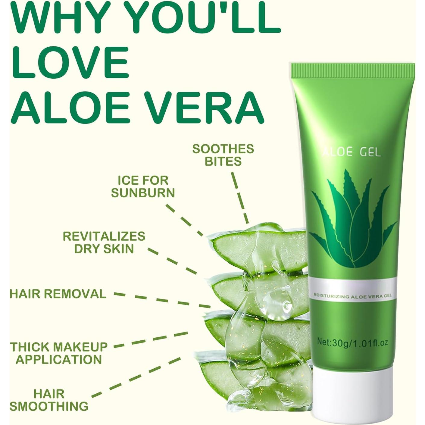 Set de 16 Gel de Aloe Vera Orgánico 30g - Hidratante Facial y Corporal