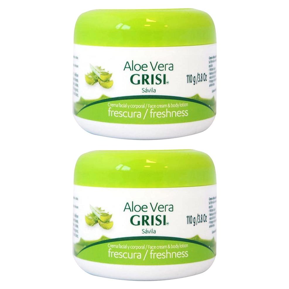 Crema Facial y Loción Corporal Aloe Vera Grisi 107g (Paquete de 2)
