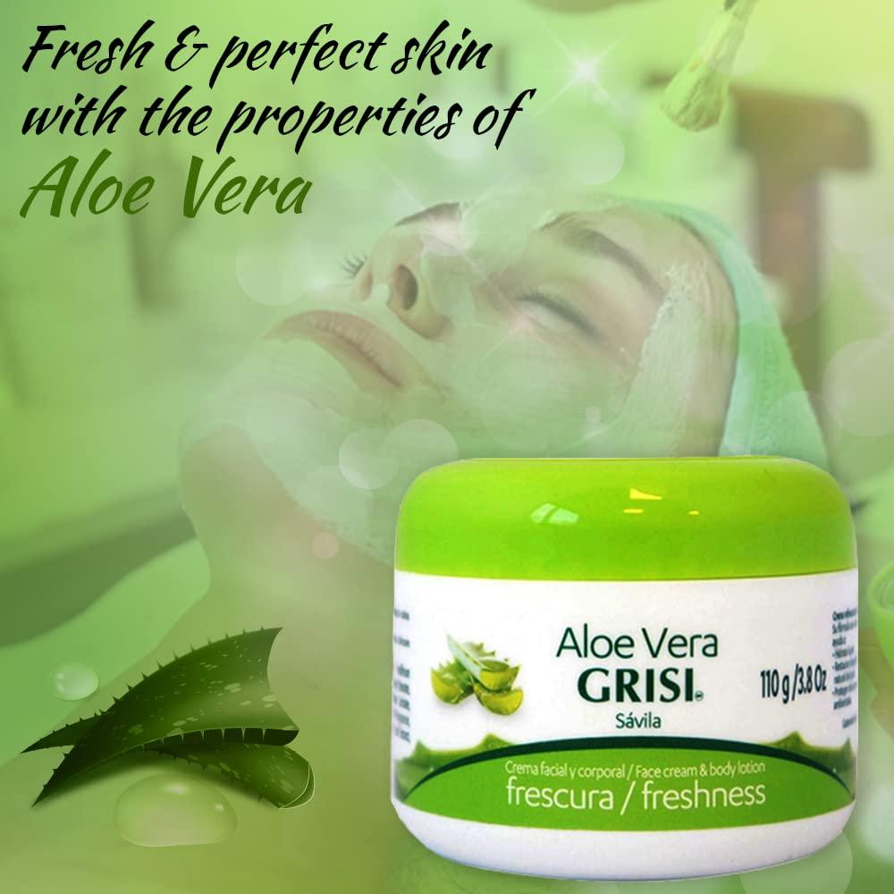 Crema Facial y Loción Corporal Aloe Vera Grisi 107g (Paquete de 2)