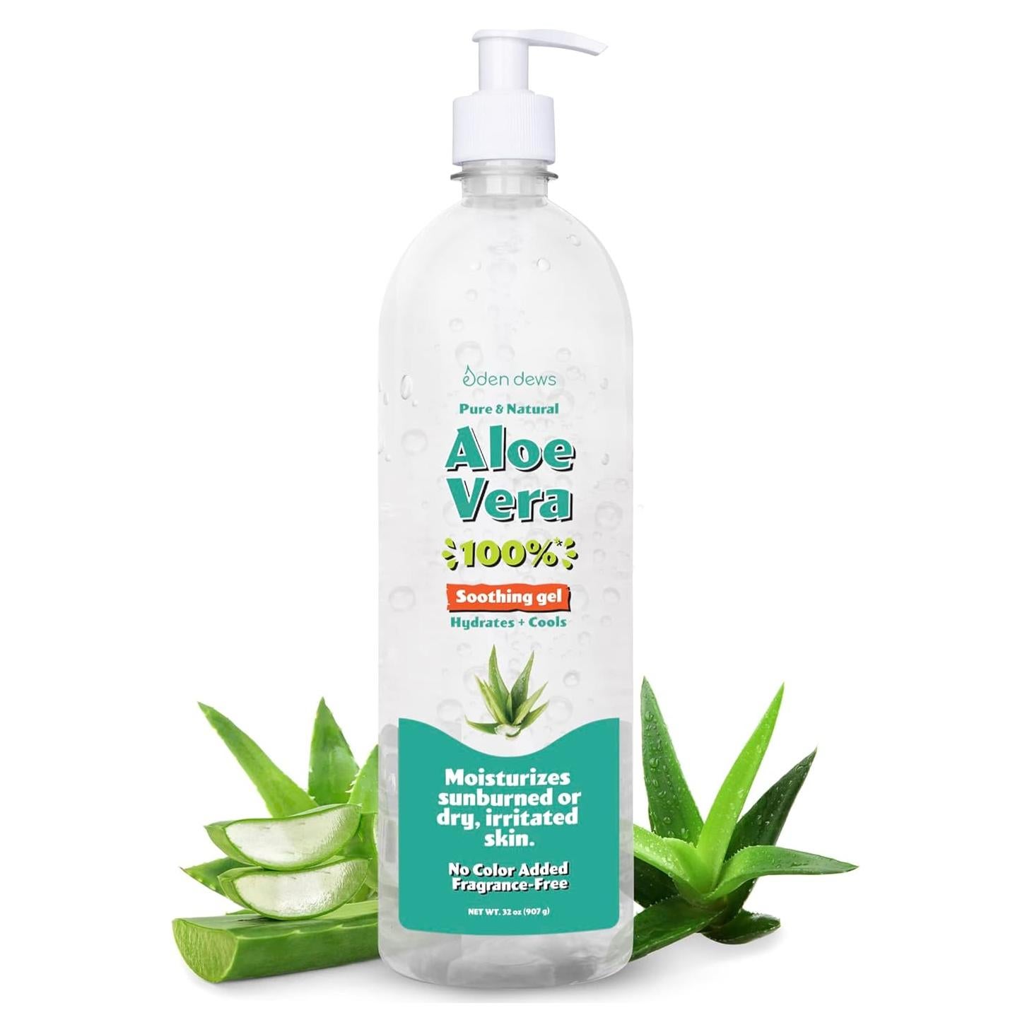 Gel de Aloe Vera Orgánico 100% Puro Eden Dews 907g Hidratante