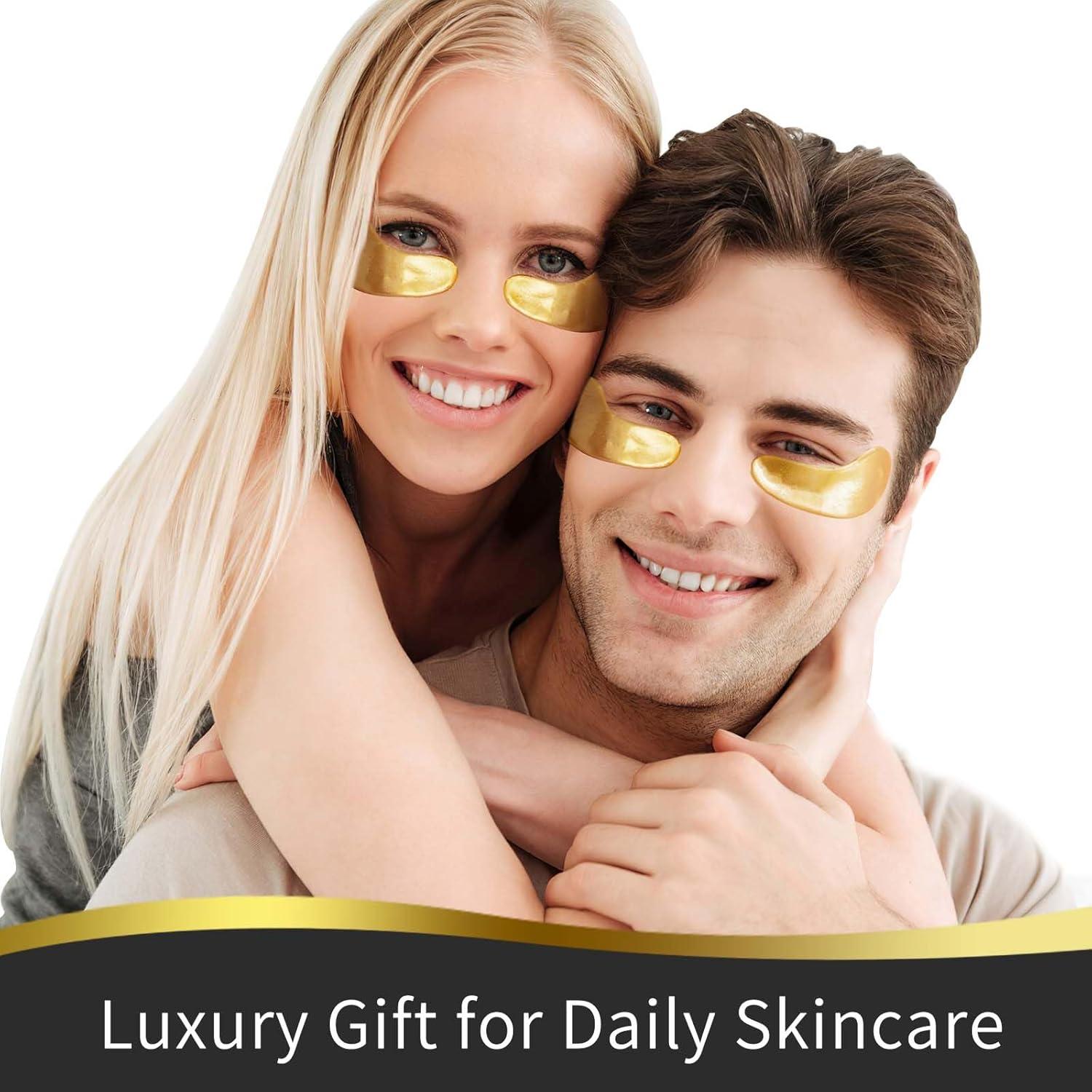 Parche para Ojos USTELIR - 20 Pares con Ácido Hialurónico y Oro