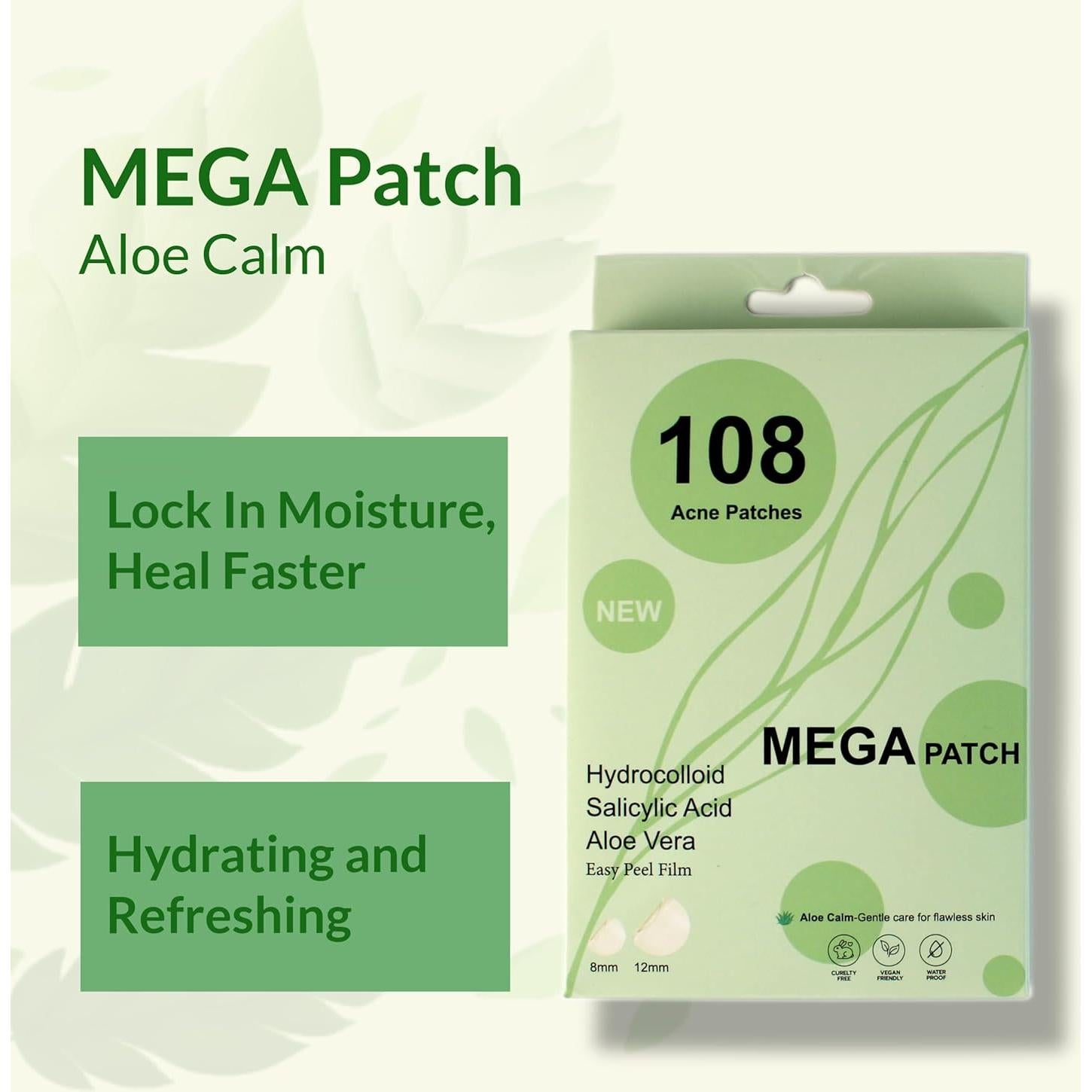 Parche para Acné Mega Patch Aloe Vera 108 unidades 8x12mm