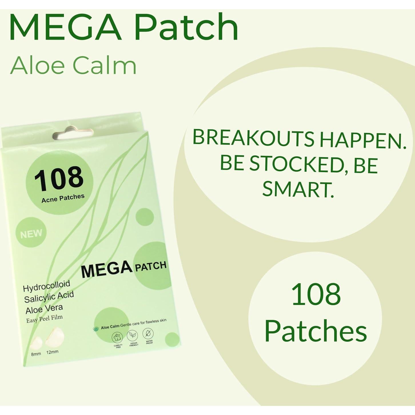 Parche para Acné Mega Patch Aloe Vera 108 unidades 8x12mm