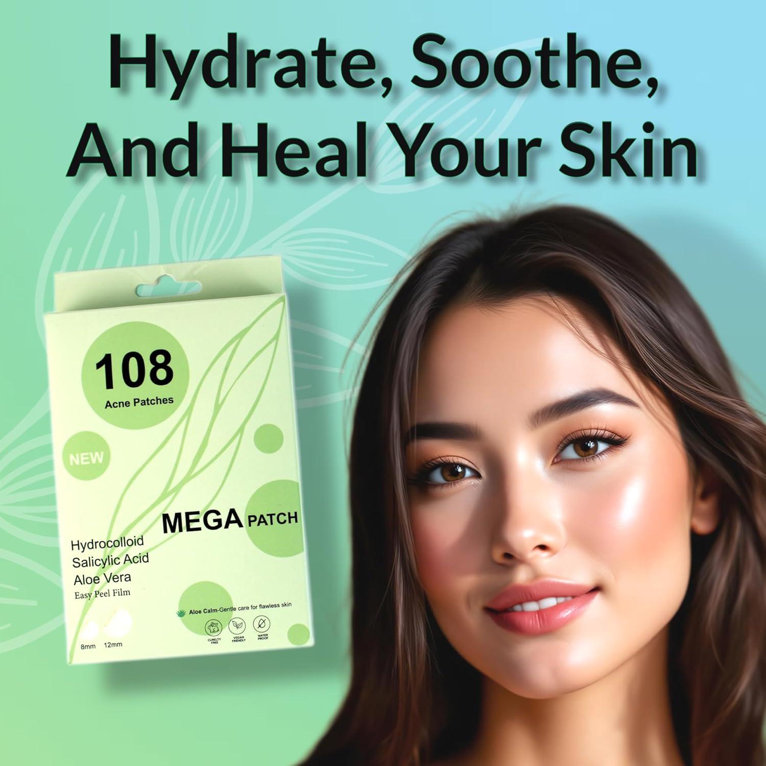 Parche para Acné Mega Patch Aloe Vera 108 unidades 8x12mm