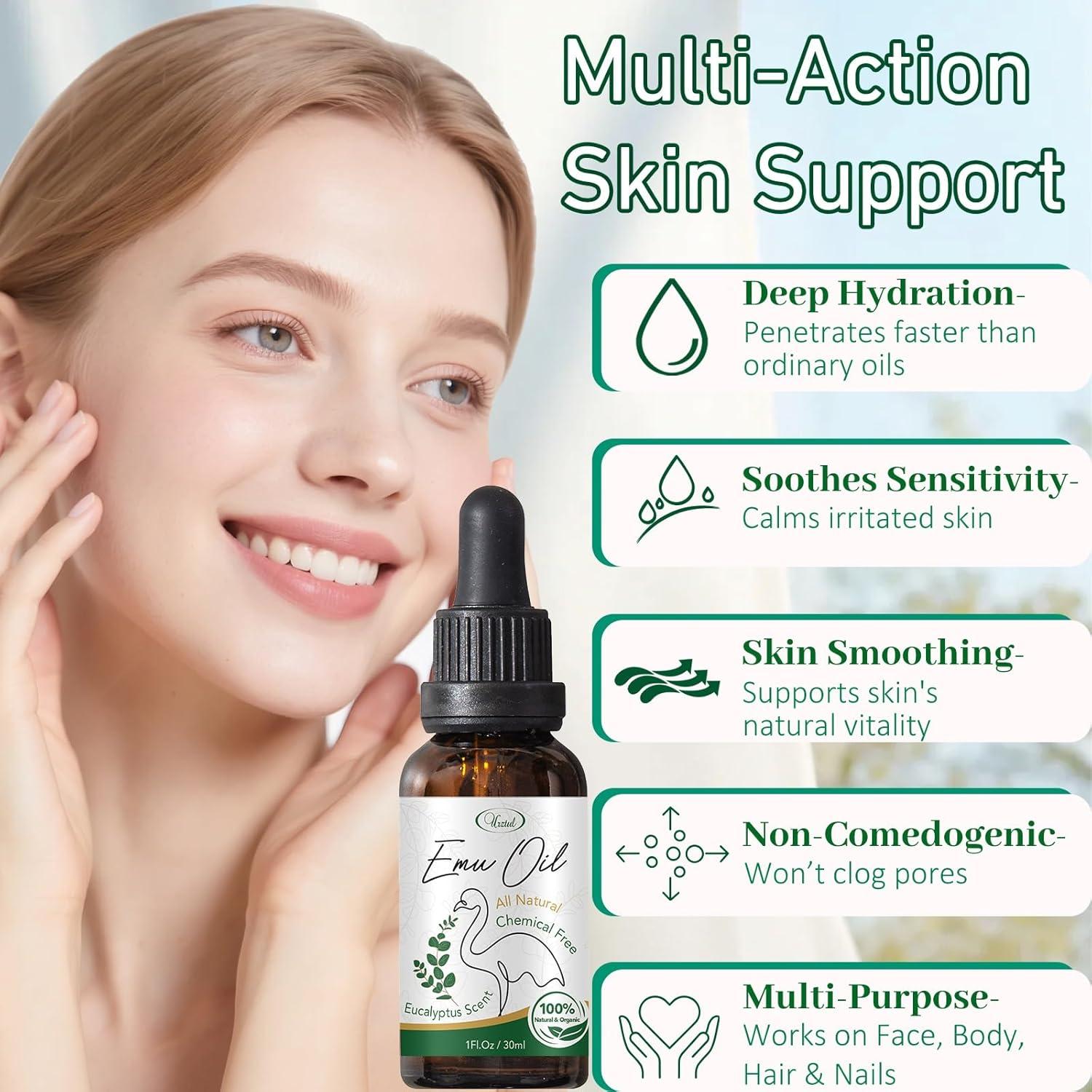 Aceite de Emú URZTUL 3 PCS: Rosa, Lavanda, Eucalipto Hidratante