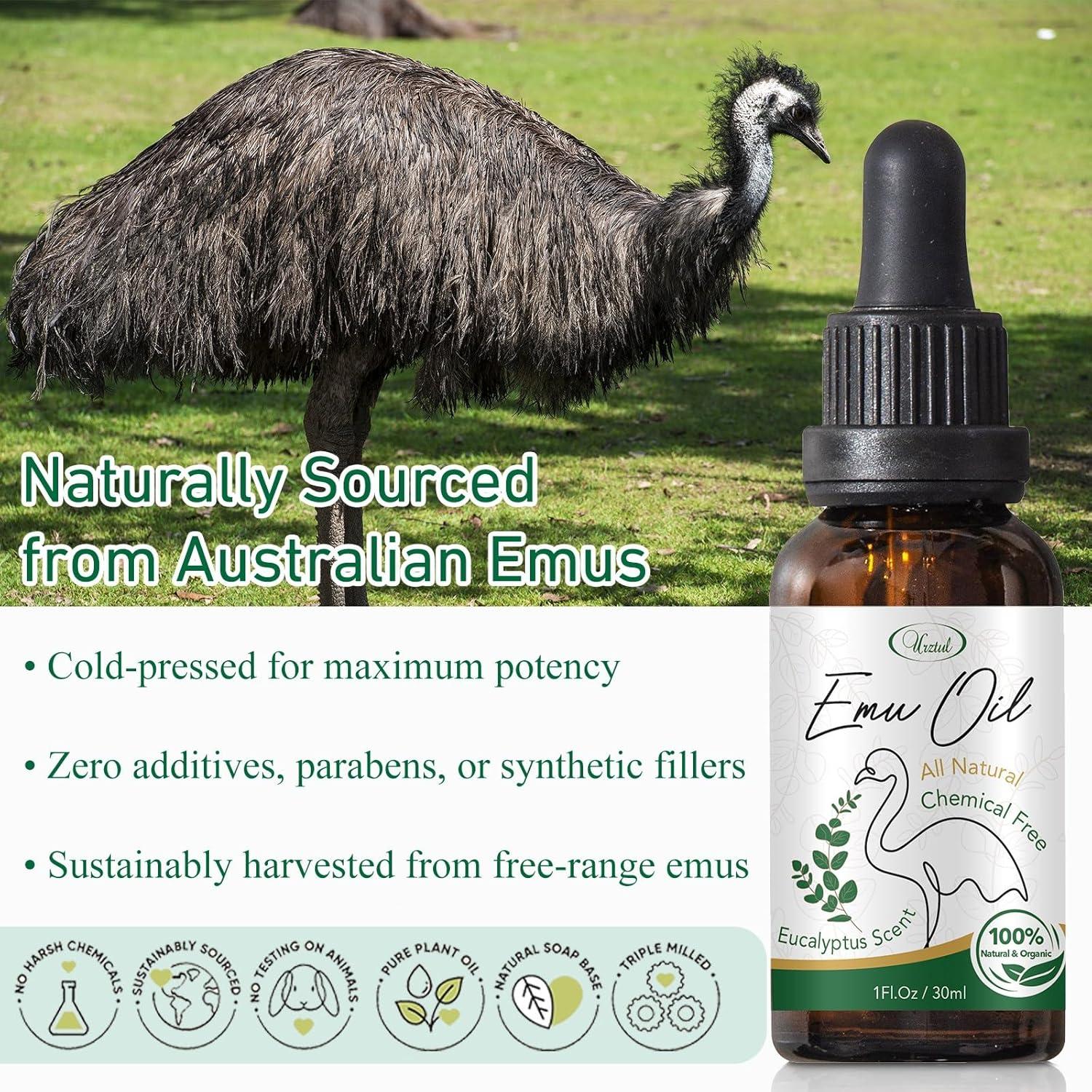 Aceite de Emú URZTUL 3 PCS: Rosa, Lavanda, Eucalipto Hidratante