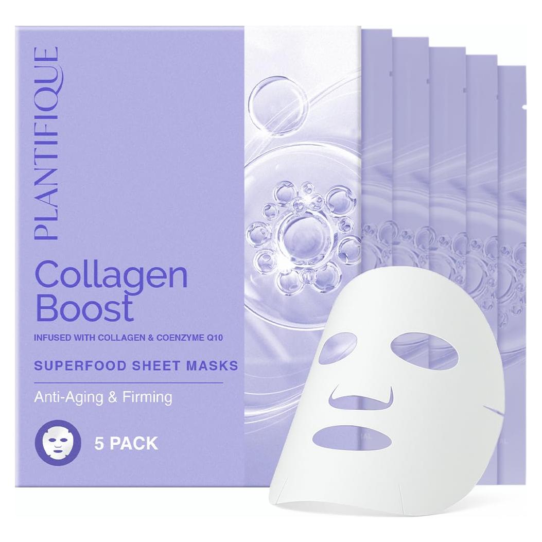 Mascarilla Facial de Tela Plantifique Colágeno 5 Paquete