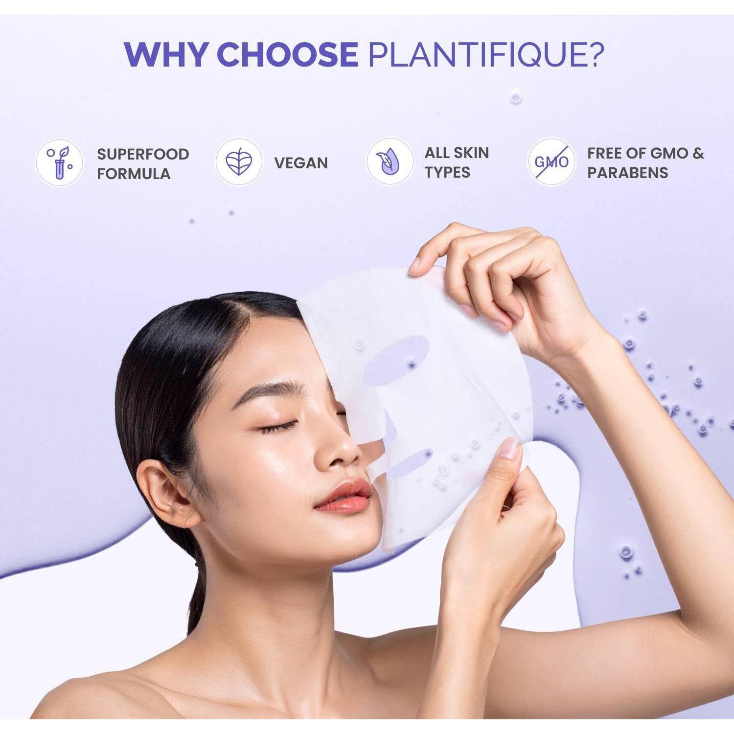 Mascarilla Facial de Tela Plantifique Colágeno 5 Paquete