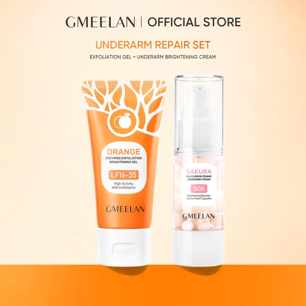 Conjunto de Cuidado de Axilas GMEELAN - Exfoliante y Crema Hidratante