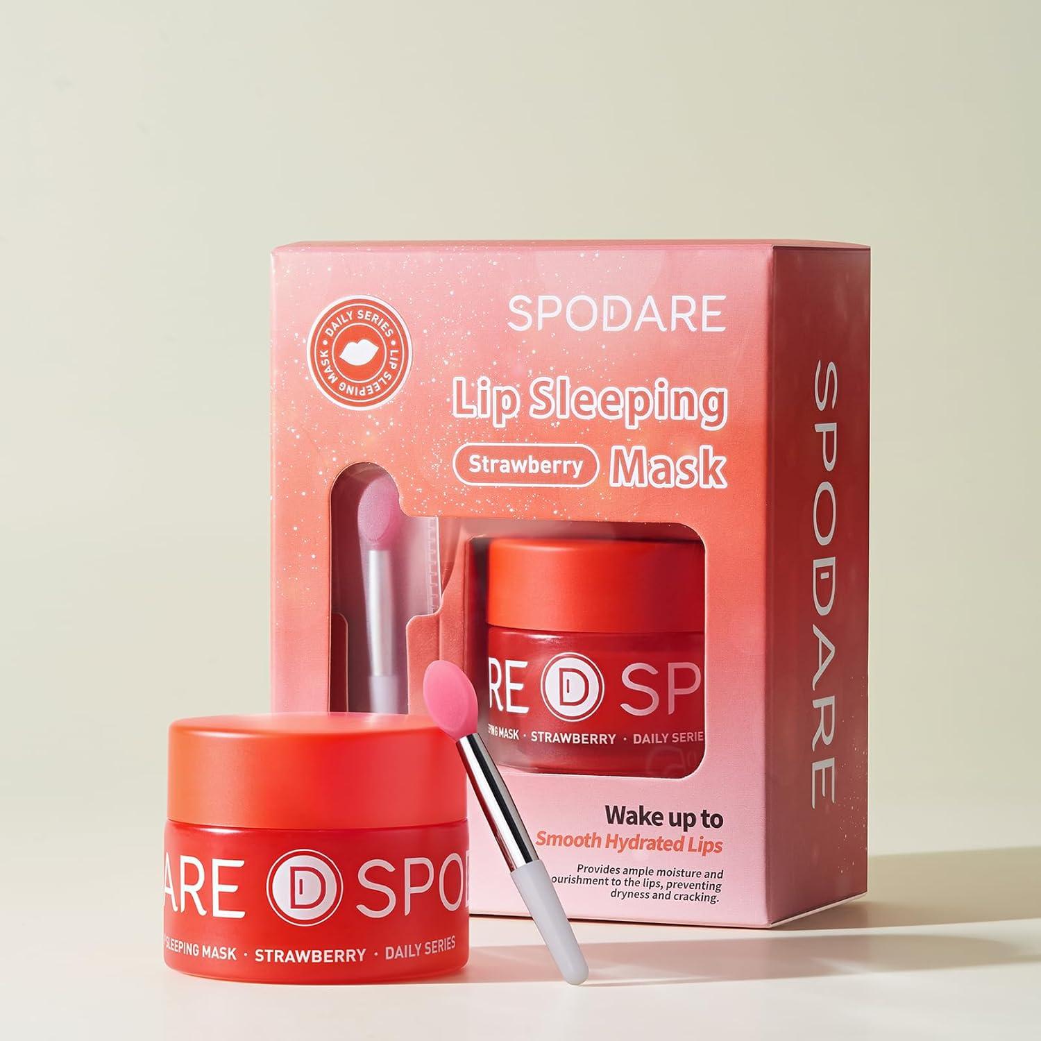 Mascarilla Labial de Noche Fresa SPODARE - 12.42 ml Hidratante