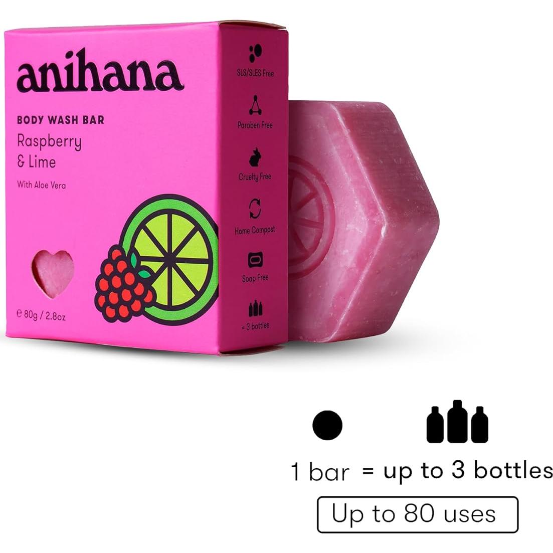 Jabón Corporal Hidratante Anihana 79.4g - Frambuesa y Lima