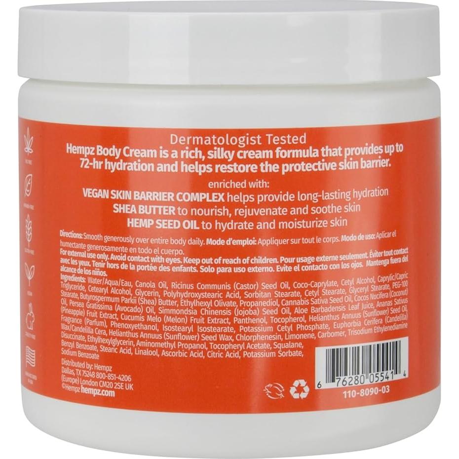 Crema Corporal Hempz Piña Dulce y Melón de Miel 454 g