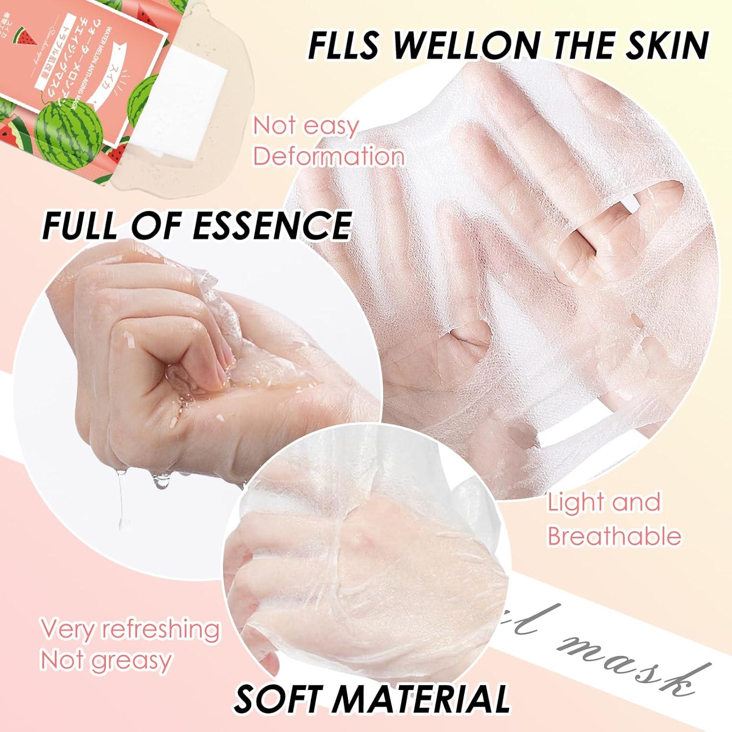 Paquete de 10 Mascarillas Faciales de Sandía GUOYAOLIFU