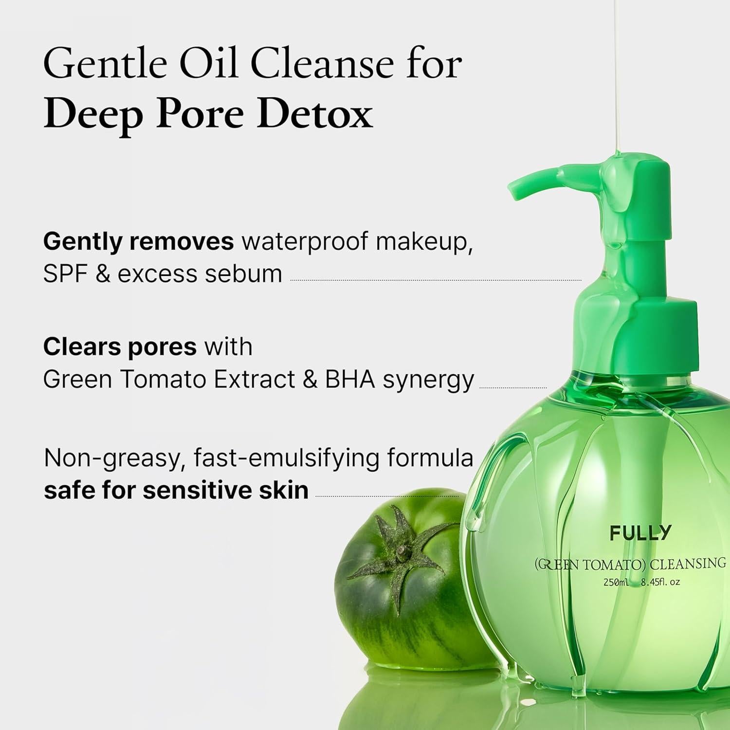 Aceite Limpiador de Poros Fully 250ml - Tomate Verde BHA