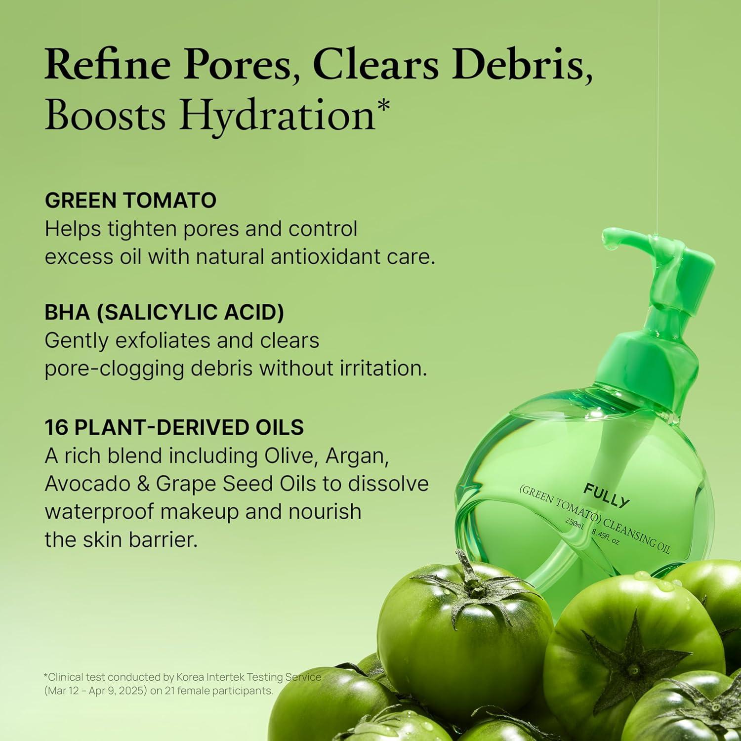 Aceite Limpiador de Poros Fully 250ml - Tomate Verde BHA