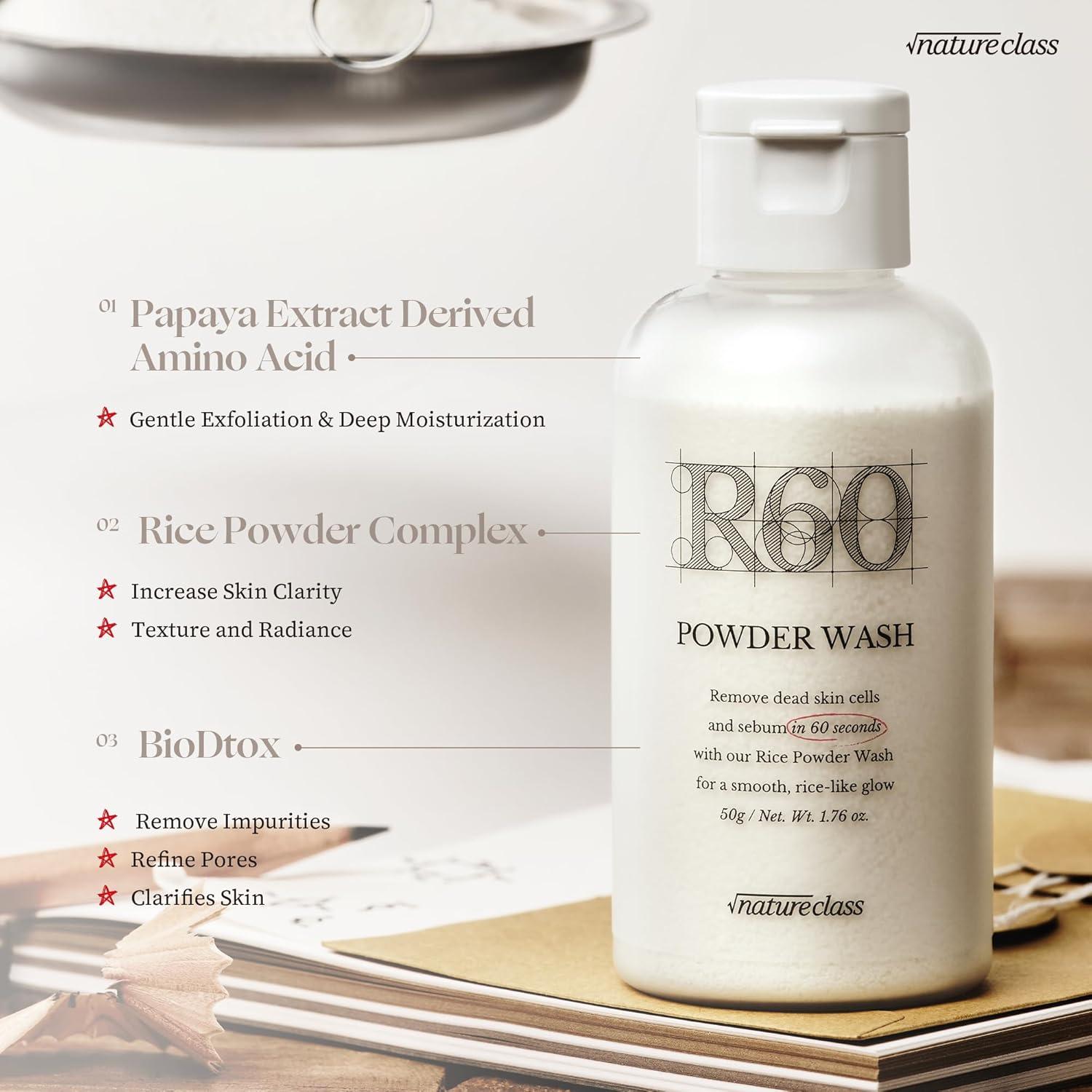 R60 Polvo Enzimático de Arroz Limpiador Facial 50g - Exfoliante Profundo